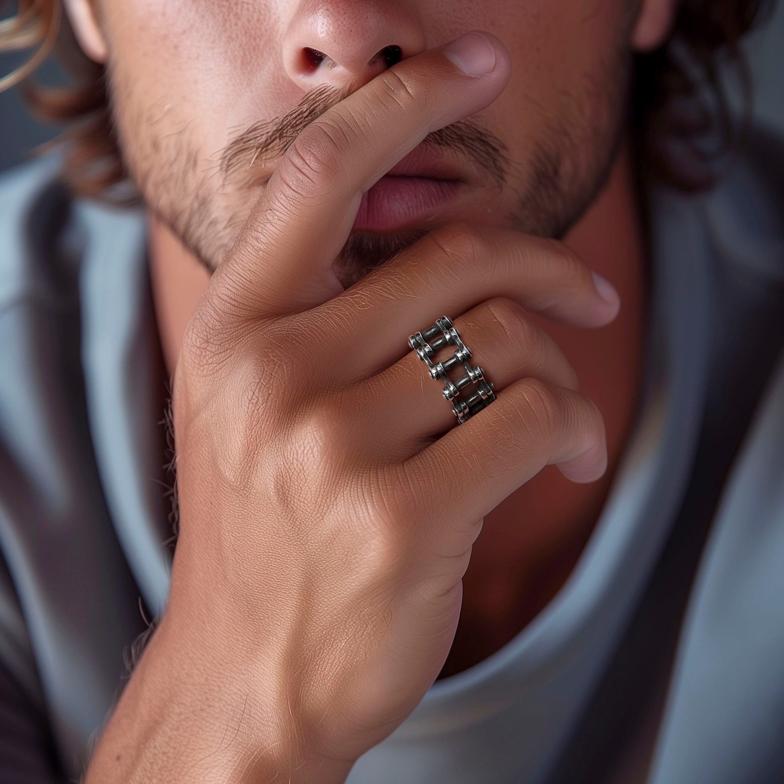 Firetti Ring Sieraden cadeau roestvrijstalen ring fiets ketting-optiek