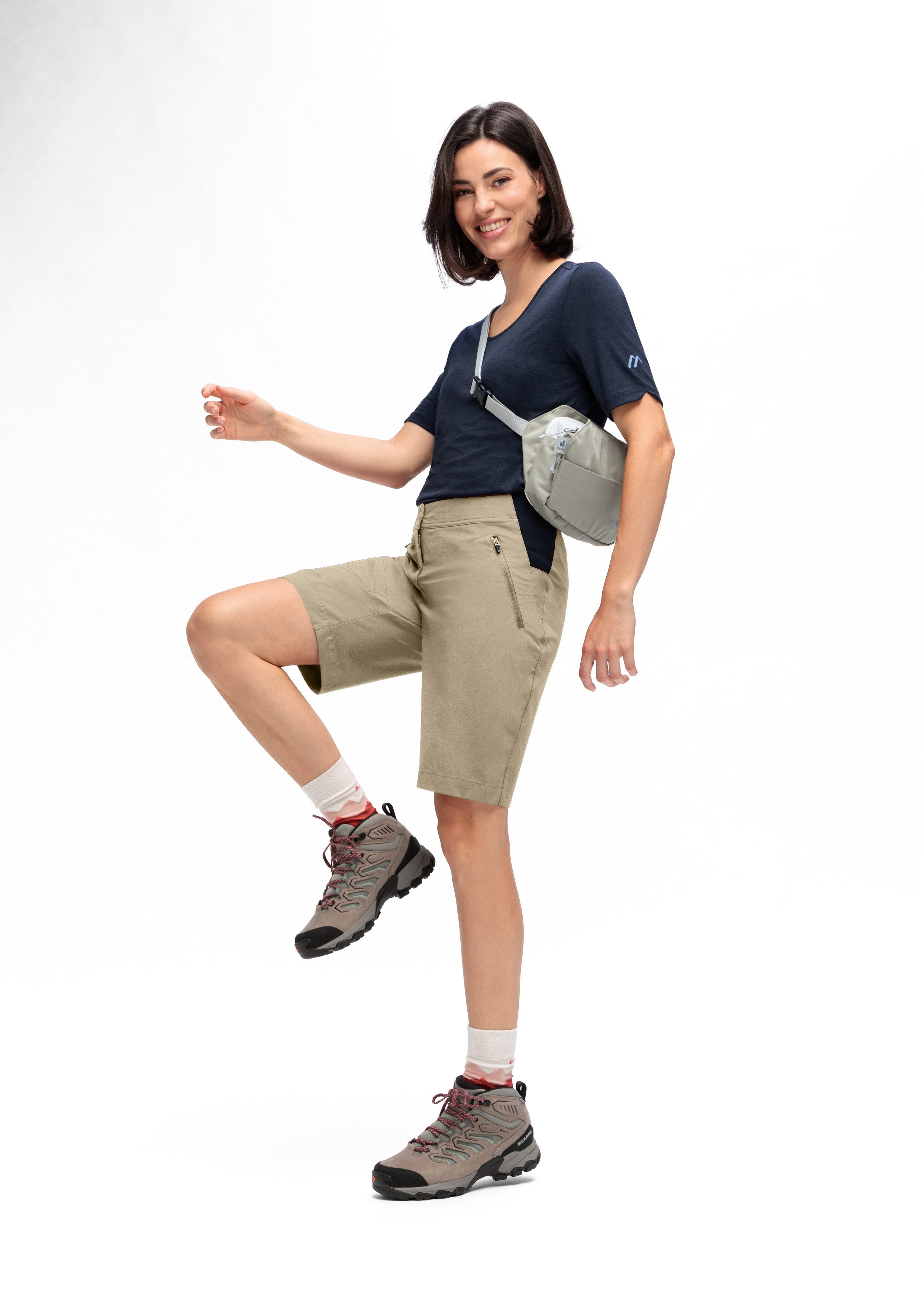 Maier Sports Outdoorbroek Inara Short Vario Dames shorts, korte wandelbroek, outdoorbroek, 4 zakken, regular fit