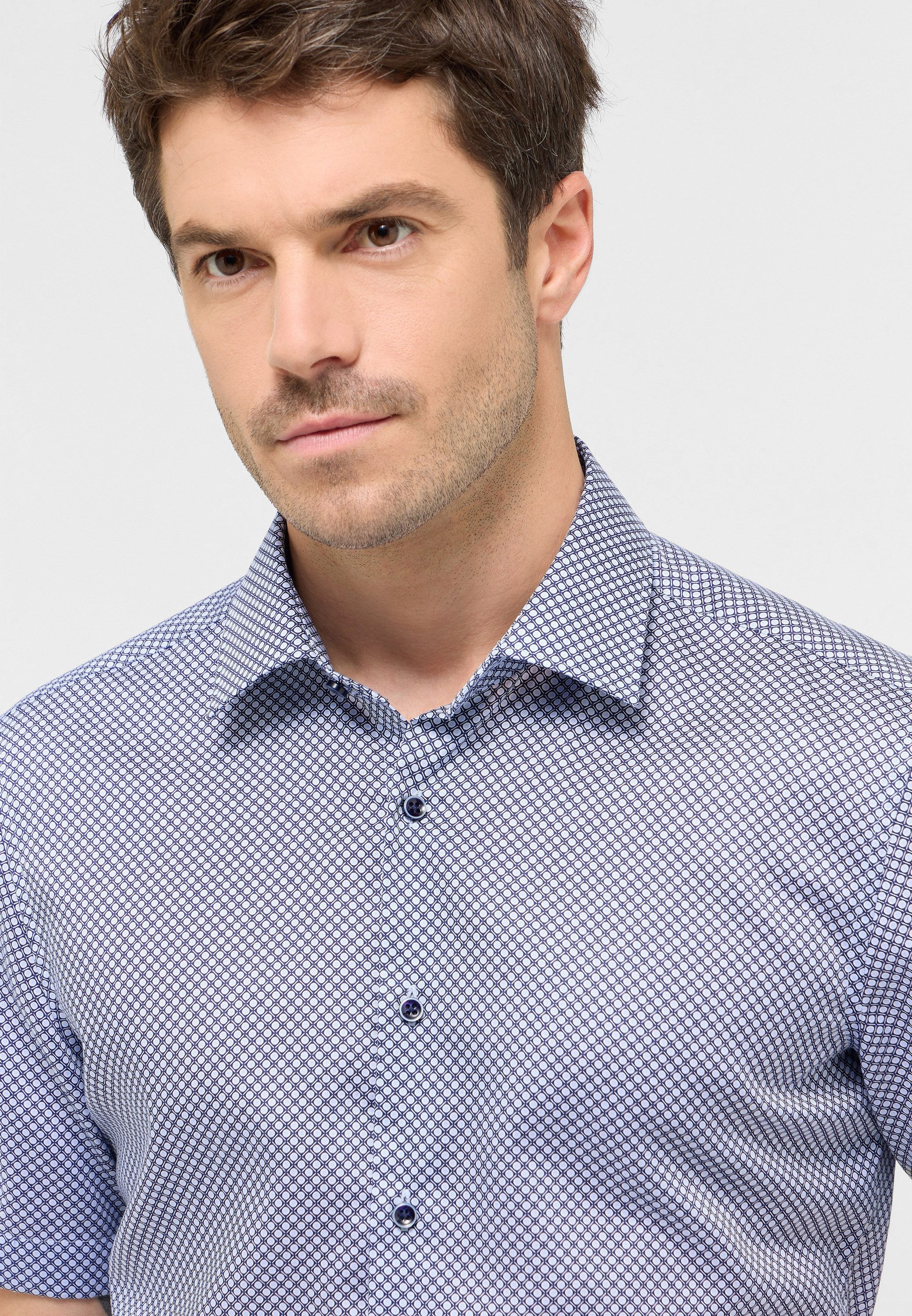 Eterna Overhemd met korte mouwen Slim fit NON IRON (strijkvrij)