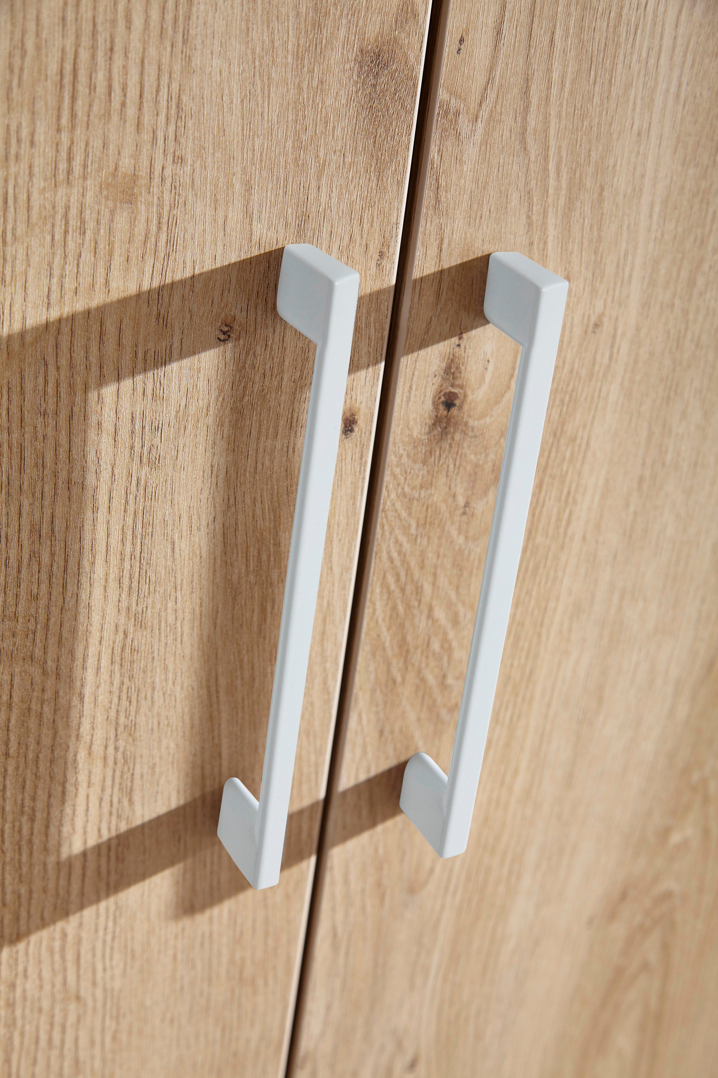 rauch Draaideurkast Kledingkast COSMO met extra legplanken, metalen grepen in wit made in germany