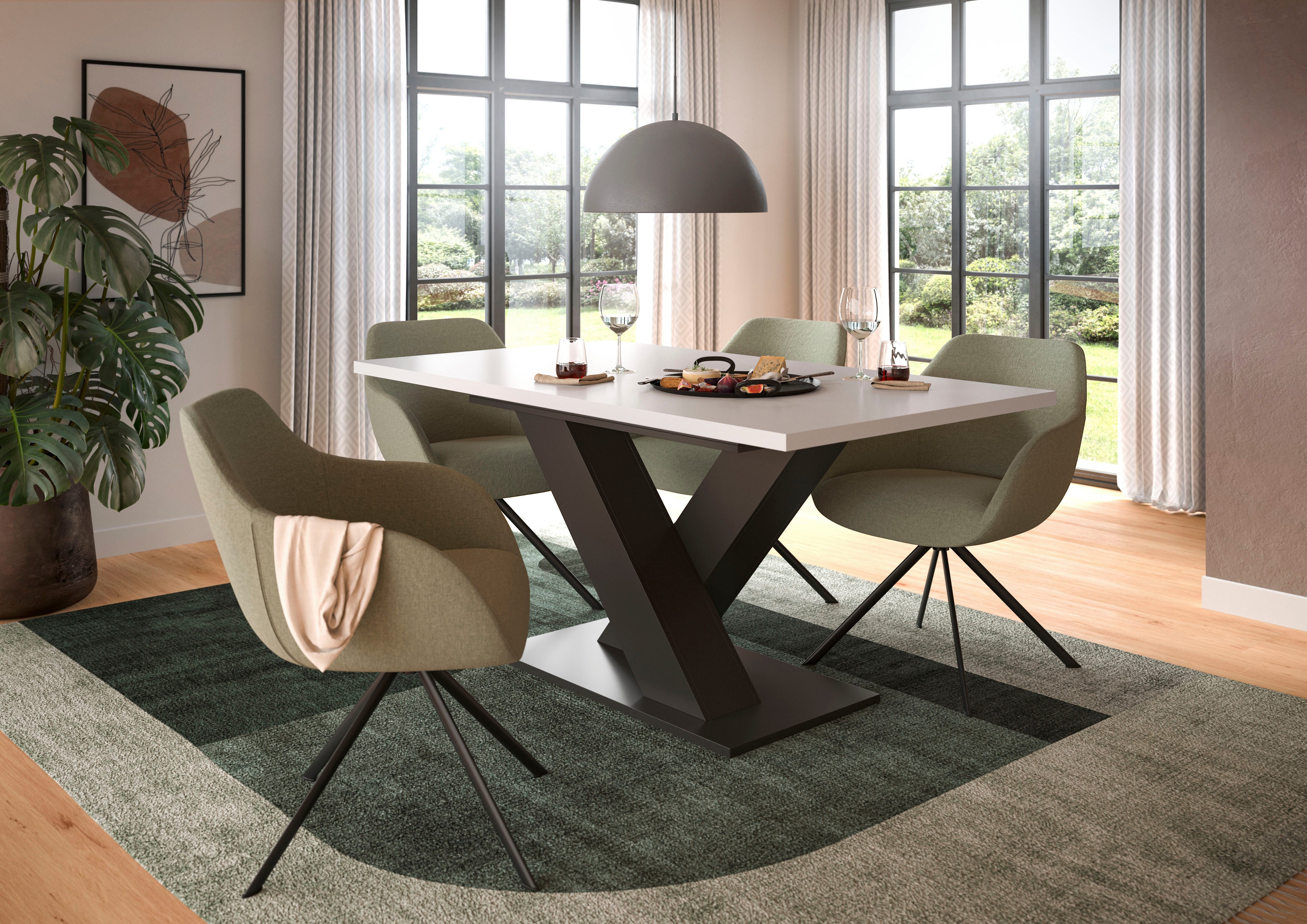 INOSIGN Eettafel Motus, uitschuifbaar 150 - 190 cm, inclusief 40 cm inlegplaat