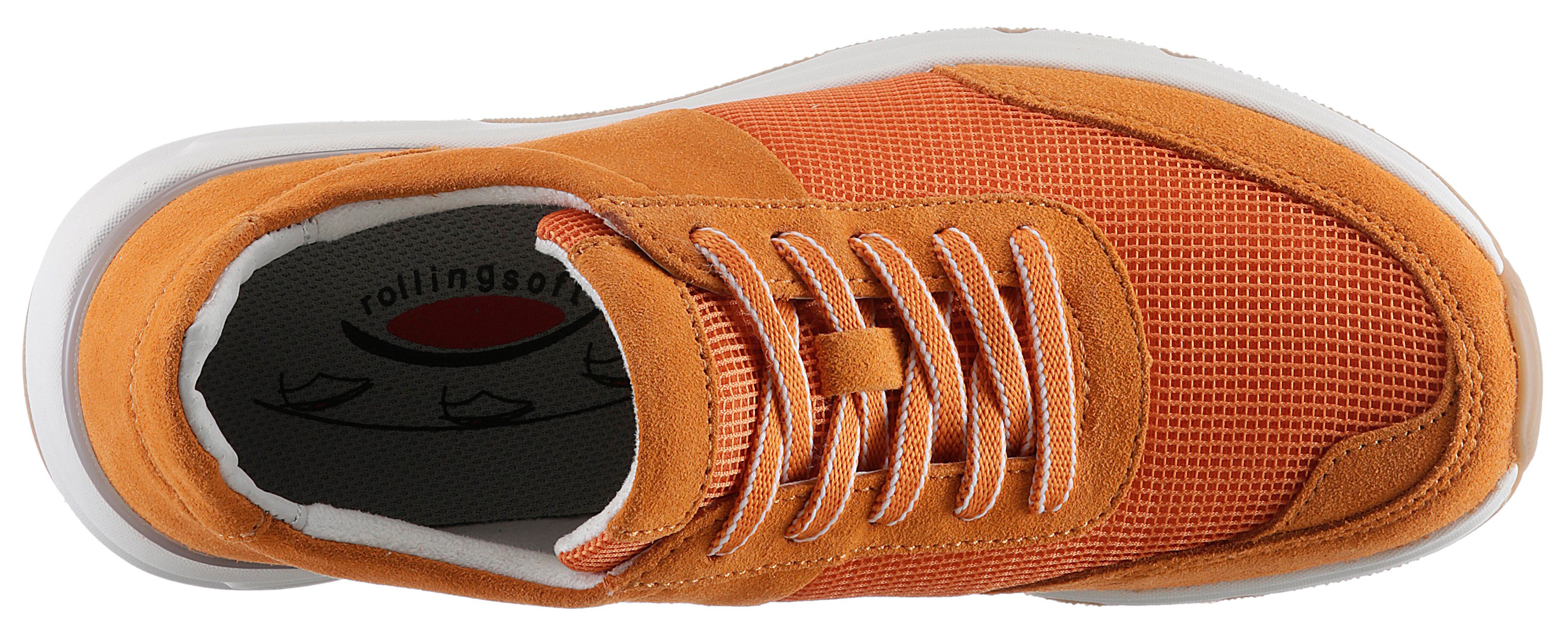 Gabor Rollingsoft Sneakers met sleehak vrijetijdsschoen, lage schoen, veterschoen, logo op de hiel