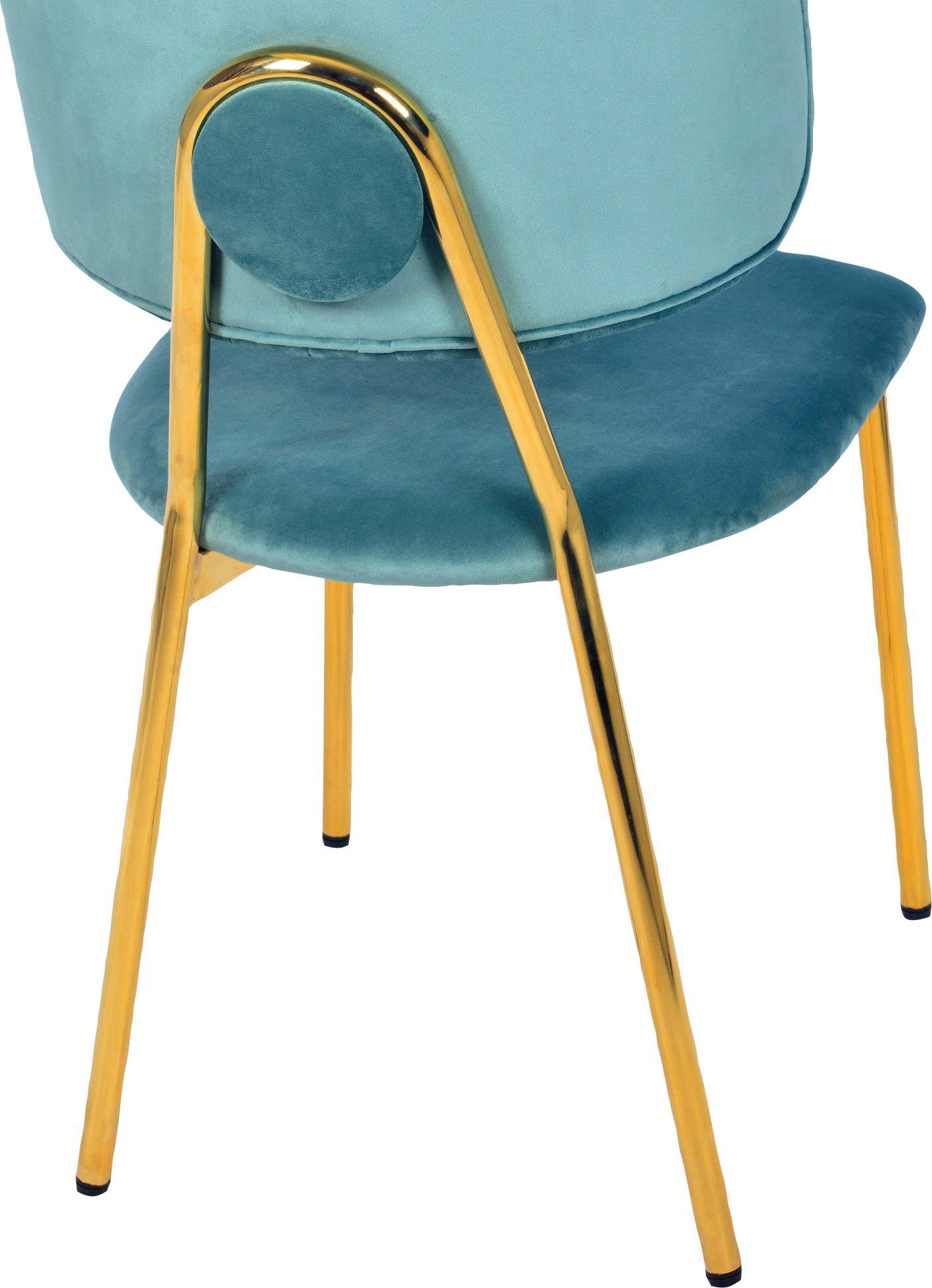 Kayoom Eetkamerstoel Stoel Kian 125 2-delige set, filigraan metalen frame, onderhoudsvriendelijke fluwelen bekleding (set, 2 stuks)