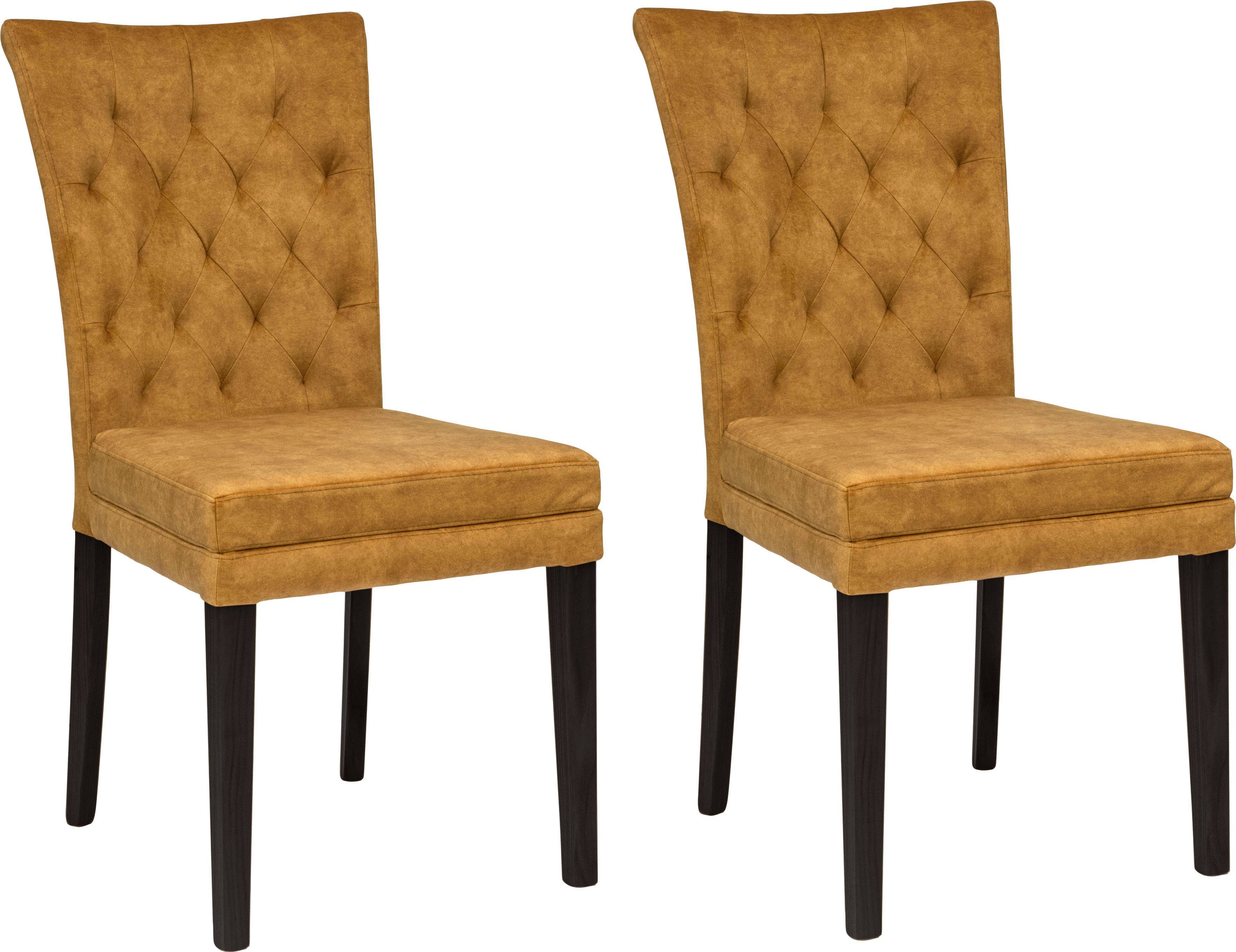 Home affaire Stoel met 4 poten Colorado Poten van beuken, wengékleurig gelakt, in set van 2, 4 of 6 gestoffeerde stoelen oranje