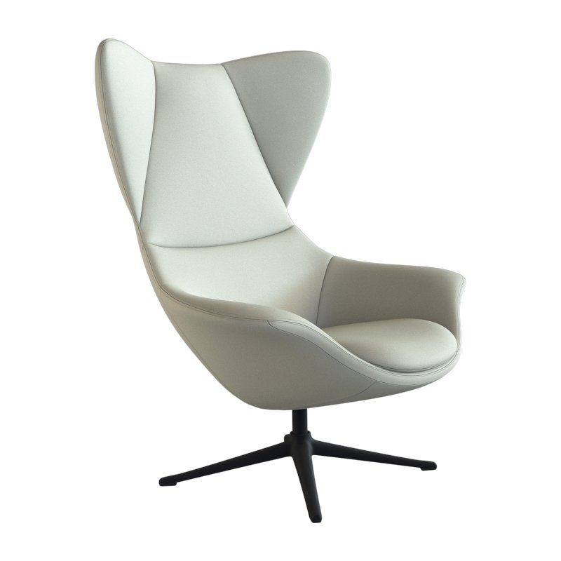 FLEXLUX Oorfauteuil Stilo relaxstoel, TV-stoel Solitaire, stijlicoon, draaibaar, zwarte poot