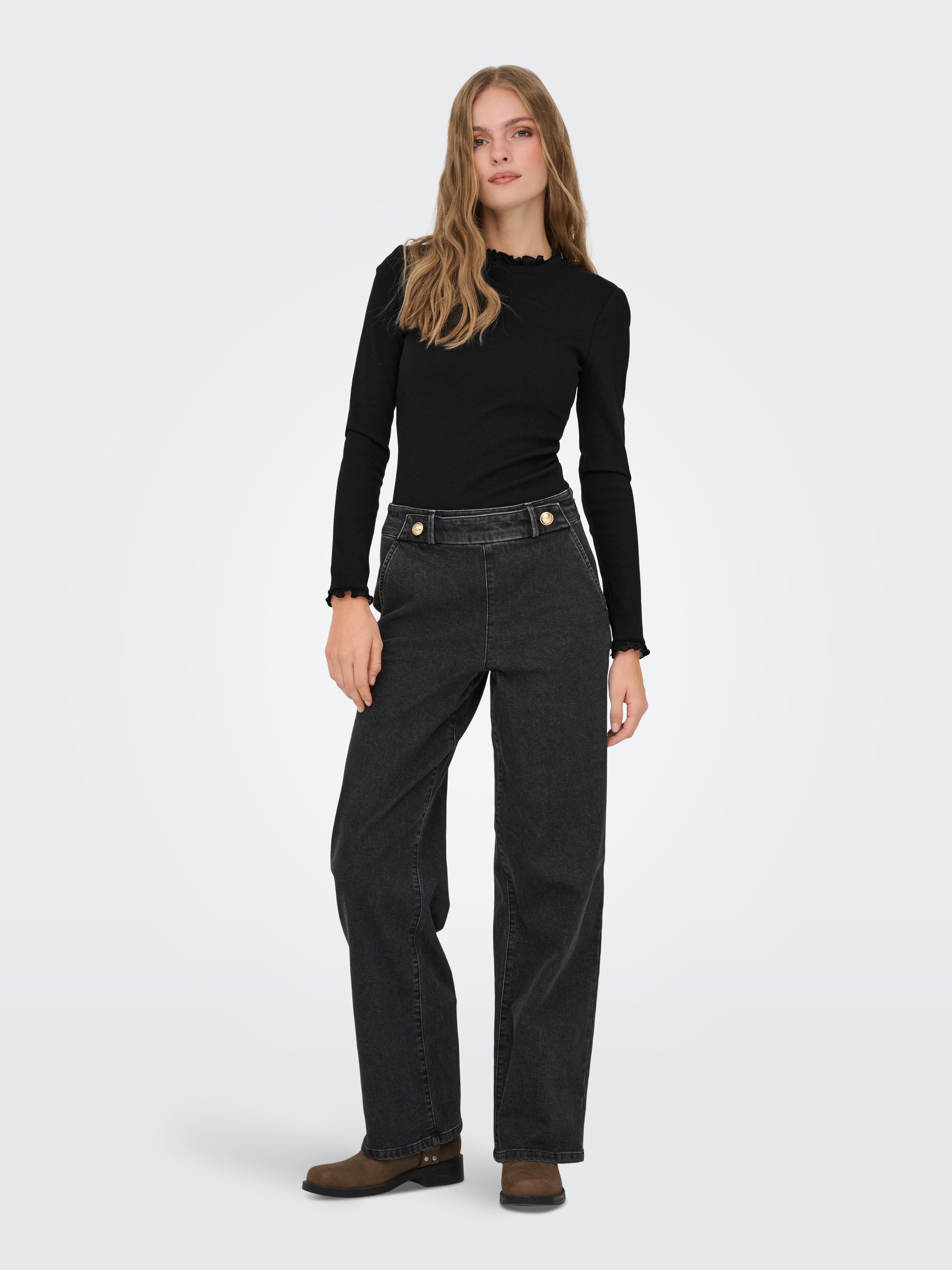 Only Shirt met lange mouwen ONLLESLIE L/S LACE MIX TOP JRS