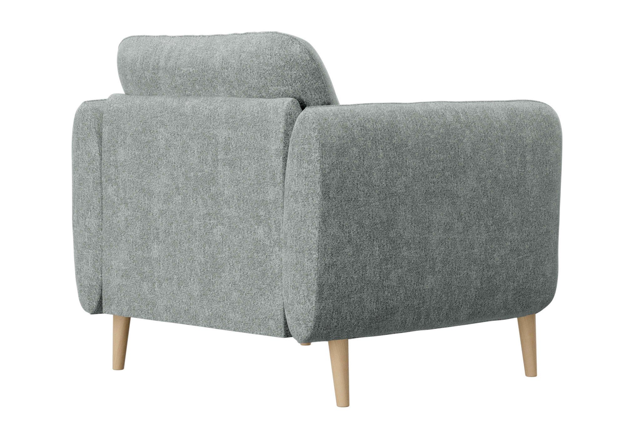 INOSIGN Fauteuil Ikano Massief houten constructie, zigzag vering in de zitting