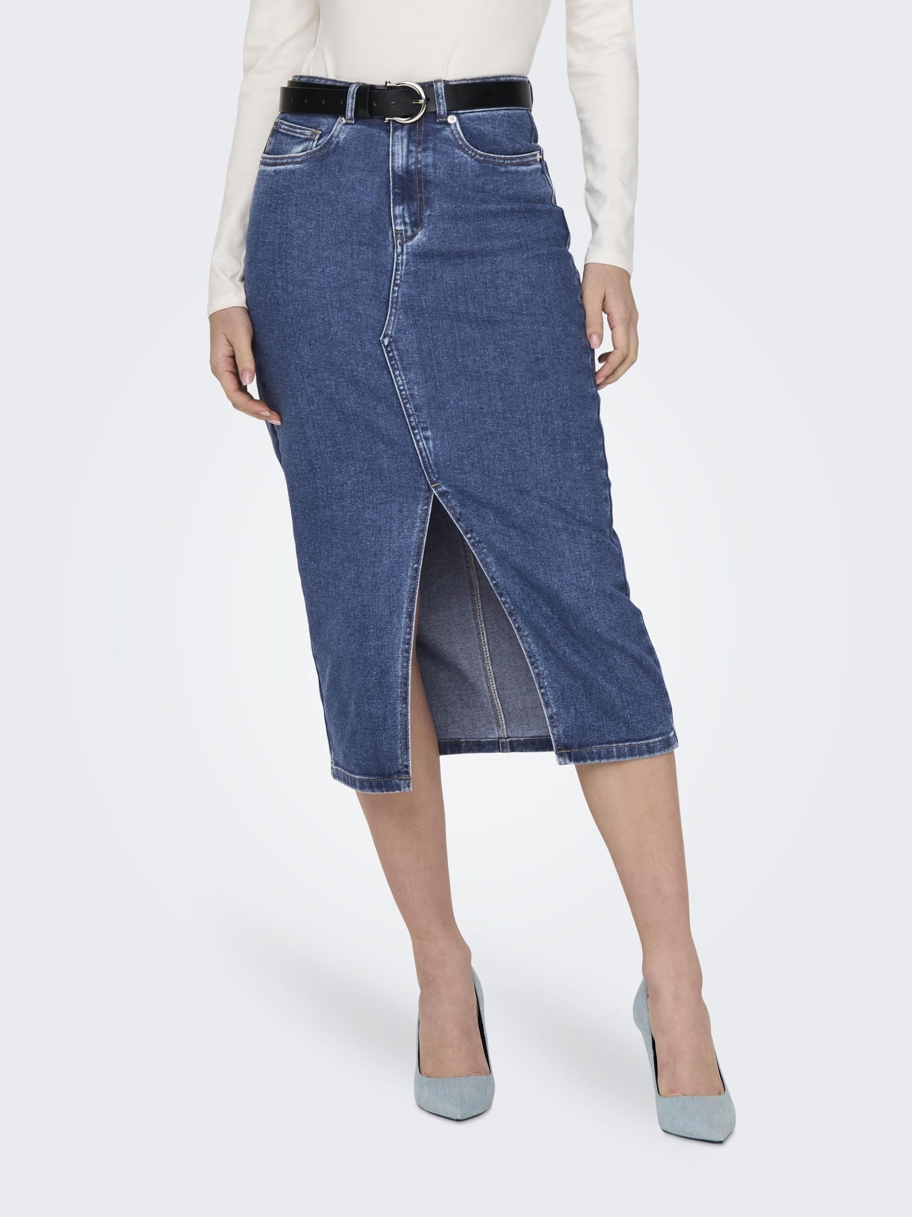 Only Jeans rok ONLSIRI FRONT SLIT SKIRT DNM GUA NOOS