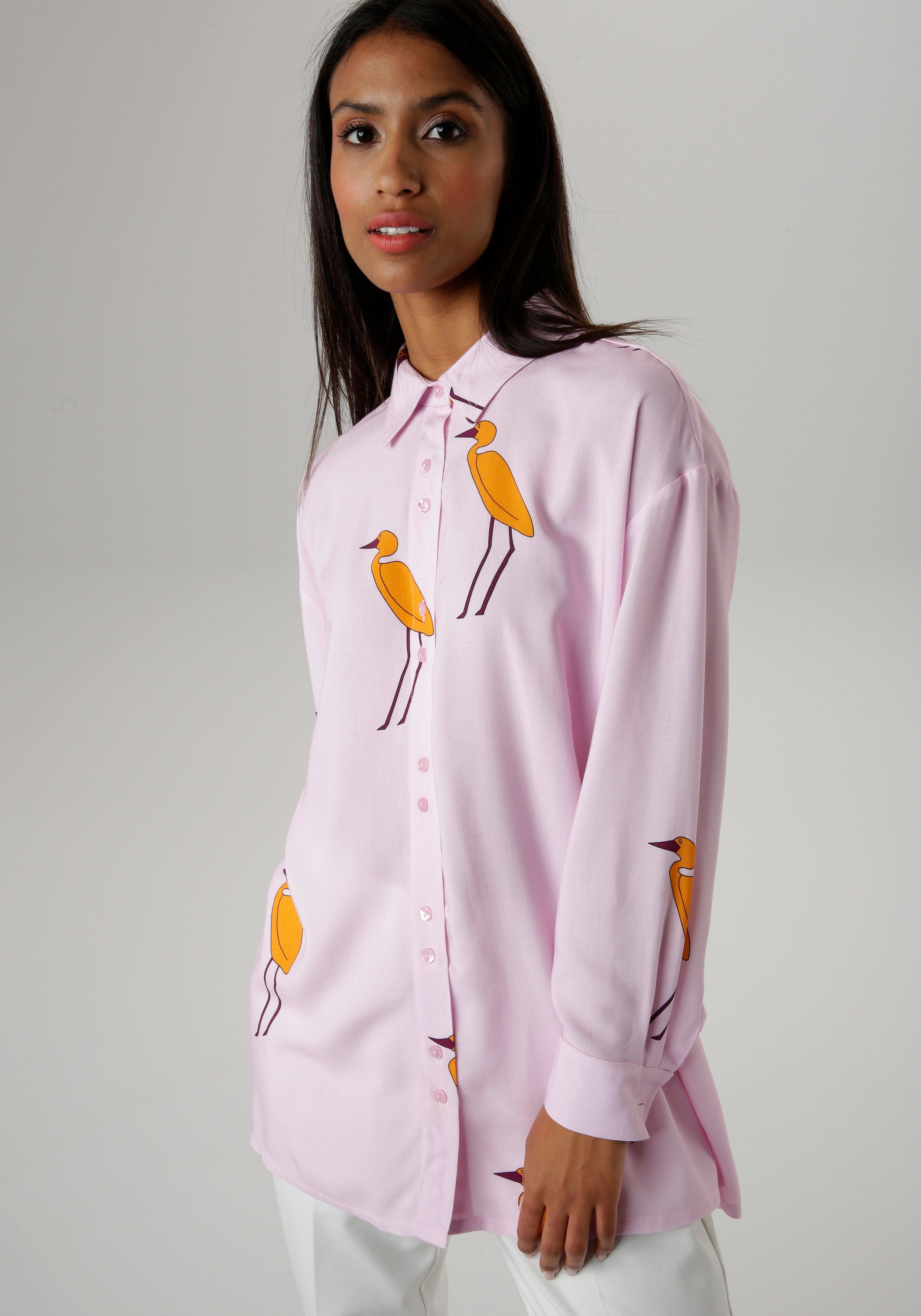 Aniston SELECTED Overhemdblouse met dierenprint en oversized-vorm