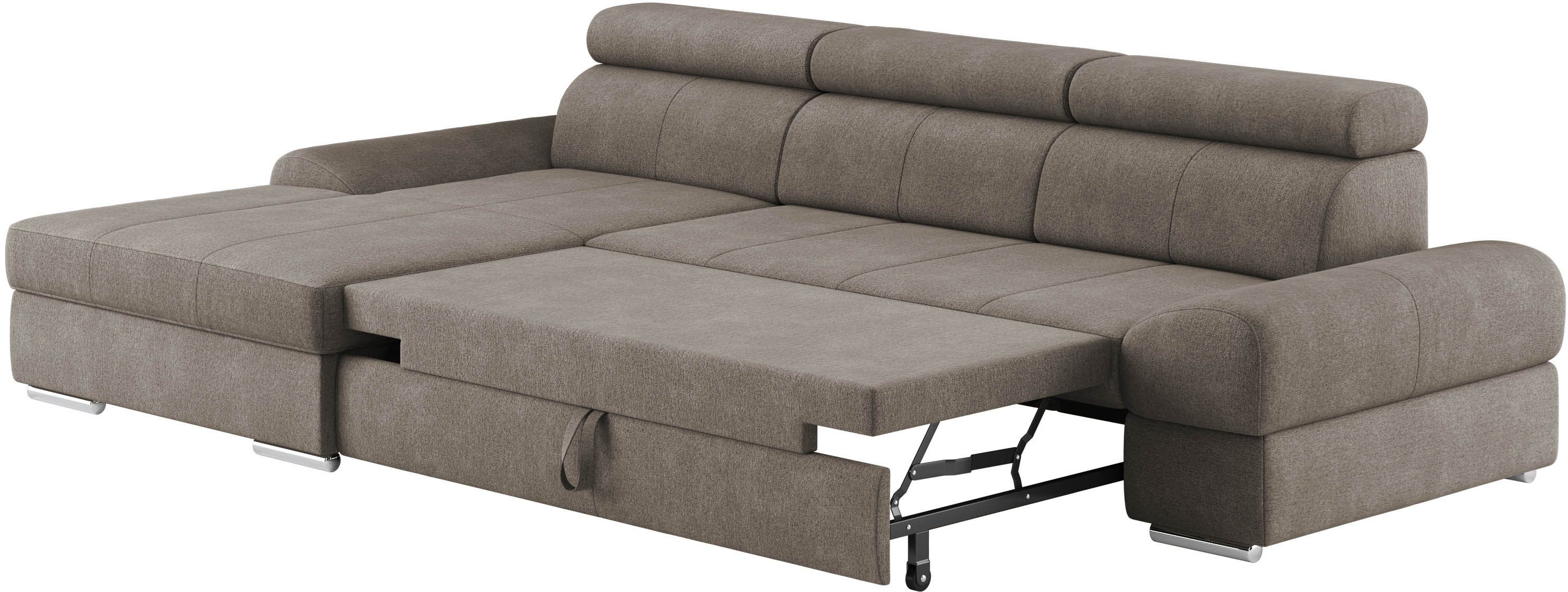 sit&more Hoekbank Broadway L-vorm met verstelbare hoofdsteun, naar keuze met slaapfunctie