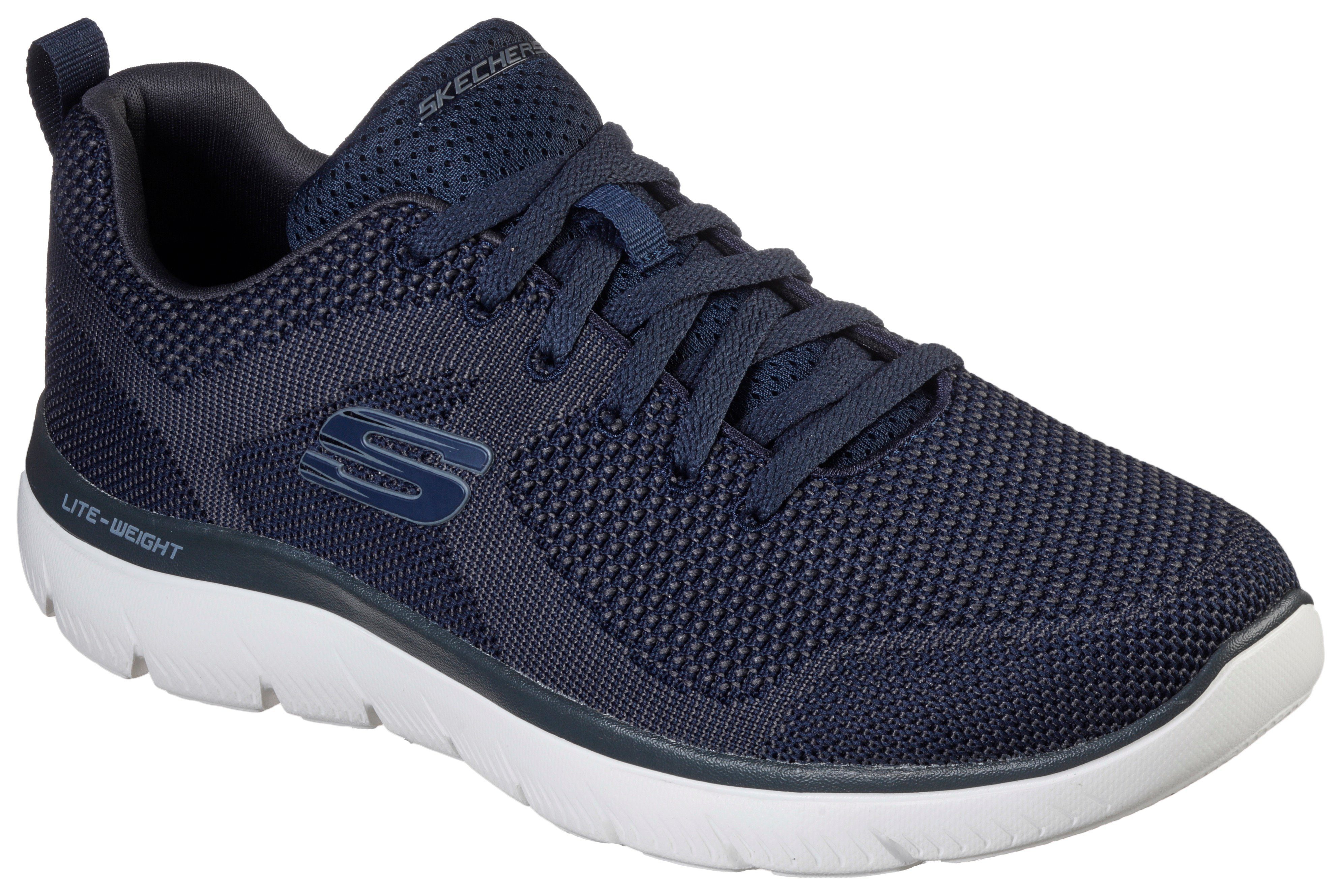 Skechers Sneakers Summits met gepolsterde schaprand, vrijetijdsschoen, lage schoen, veterschoen heren veterschoenen maat 44 EU blauw
