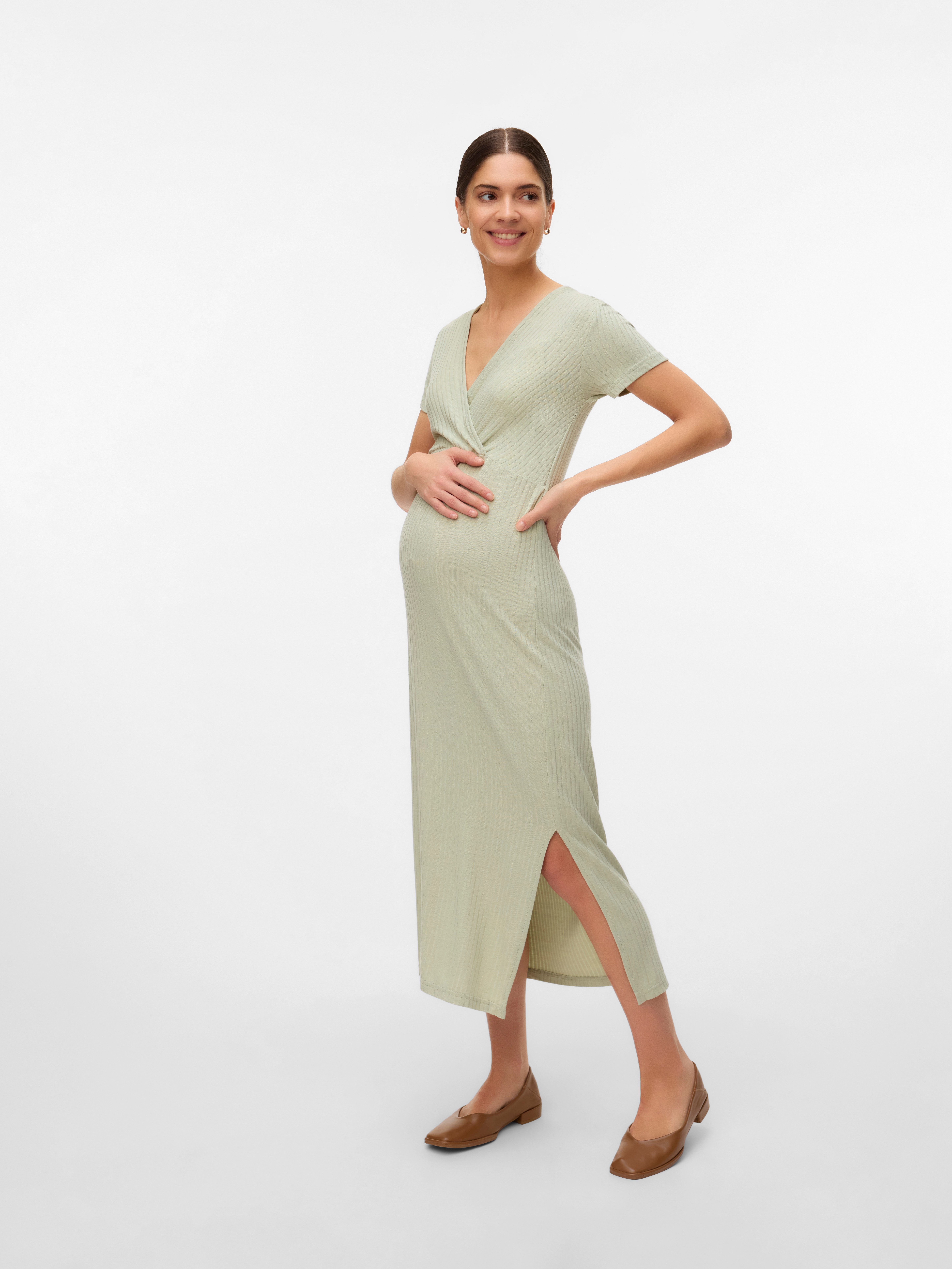 Mamalicious Jerseyjurk MLTRINITY TESS SS JRS MIDI DRESS 2F NOOS