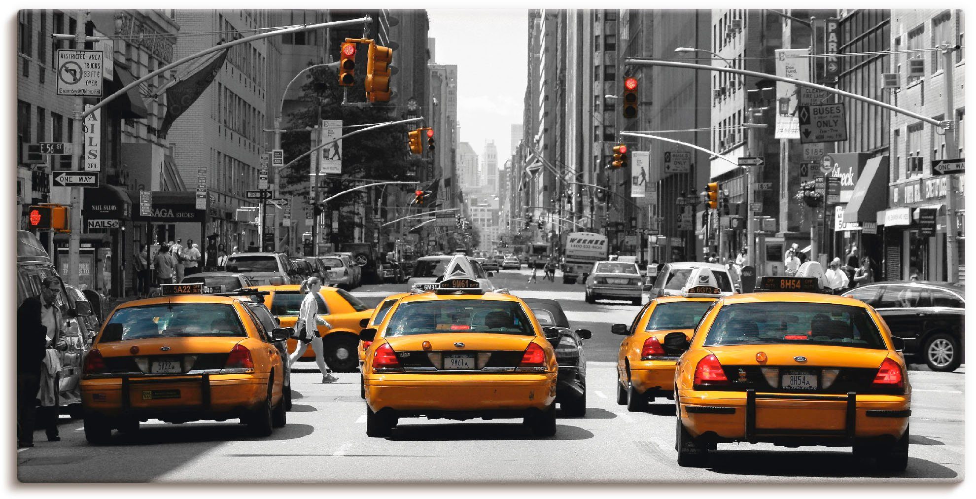 Artland Artprint Taxi's in New York in vele afmetingen & productsoorten -artprint op linnen, poster, muursticker / wandfolie ook geschikt voor de badkamer (1 stuk)