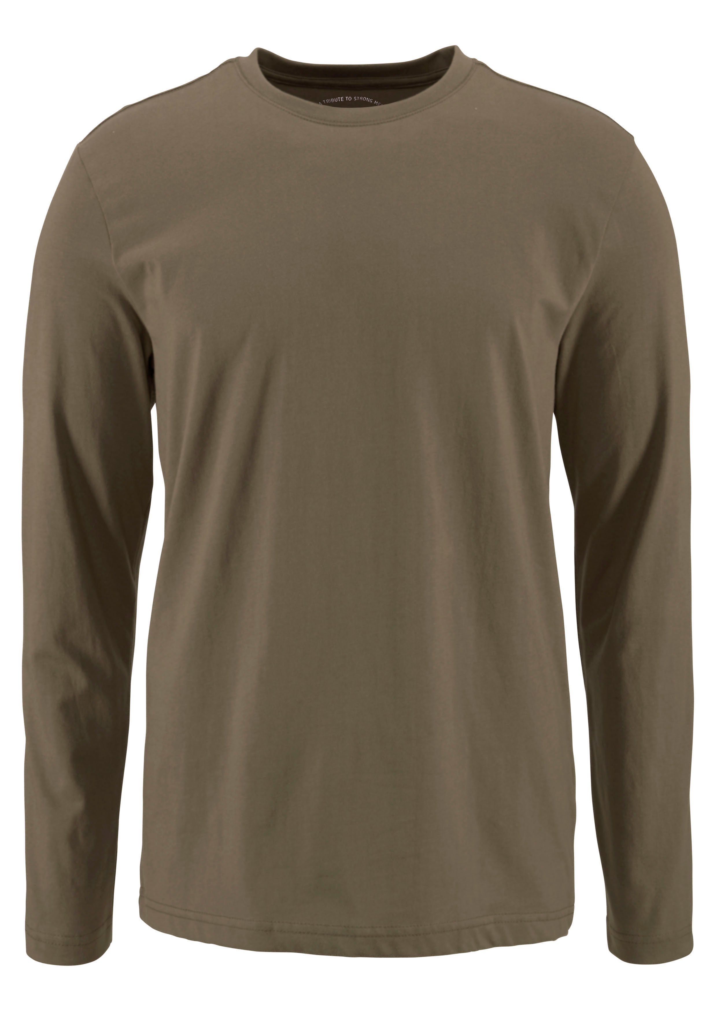Man's World Shirt met lange mouwen Nieuwe kleur ! Lange mouwen, effen, van katoen, in 3-pack (3-delig, Set van 3)