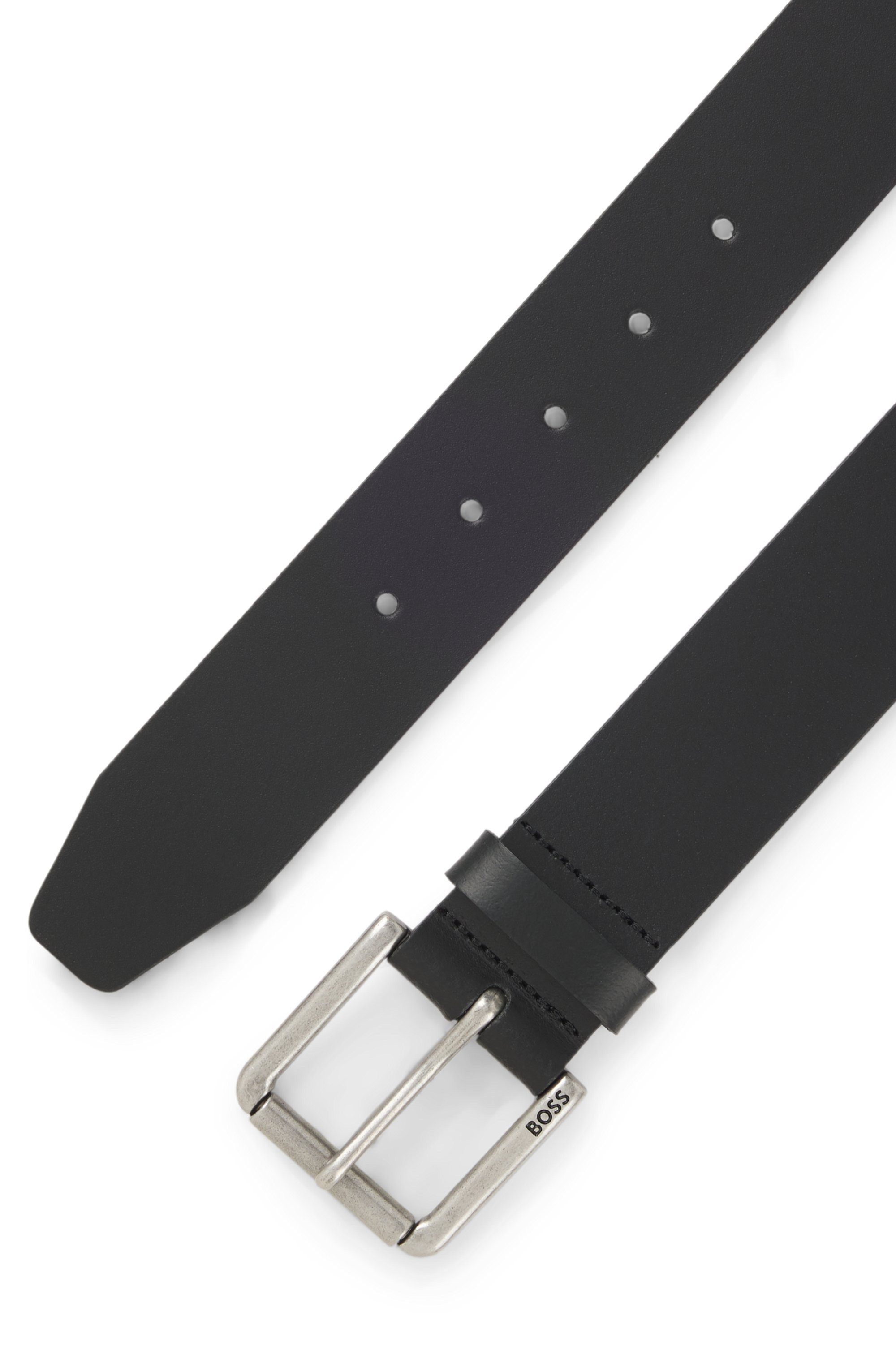 Boss Leren riem Joris Sz40 met logo op de riemsluiting