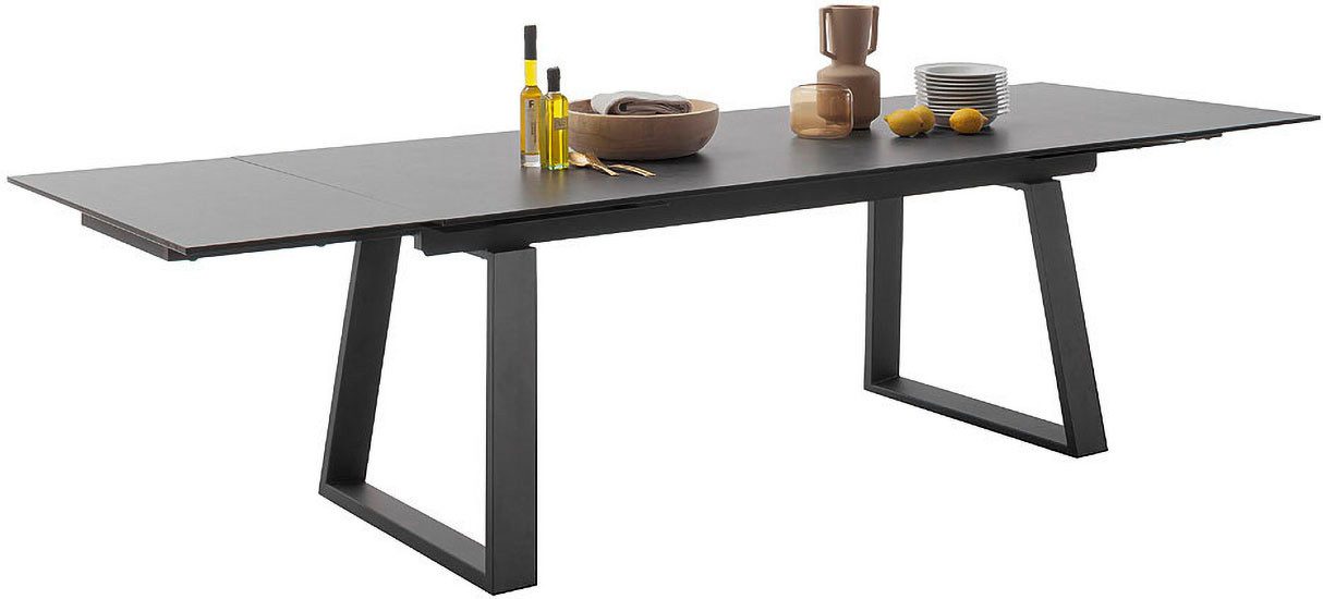 MCA furniture Eettafel NARBONNE onderstel tafel 200-300 cm Keramiek, metaal, eindschuif, uittrekbaar, tafelblad 13 mm, 10-12 personen