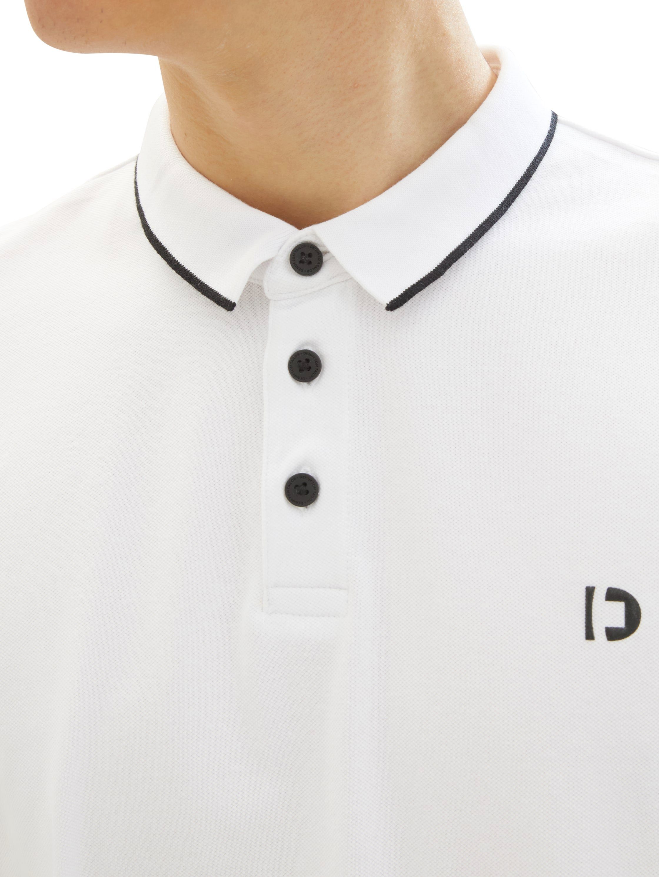 Tom Tailor Denim Poloshirt met logoprint en van stretch