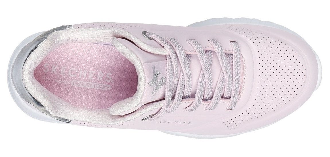 Skechers Sneakers UNO LITE , veterschoenen, plateausneaker met metallic, maat sjabloon om te downloaden