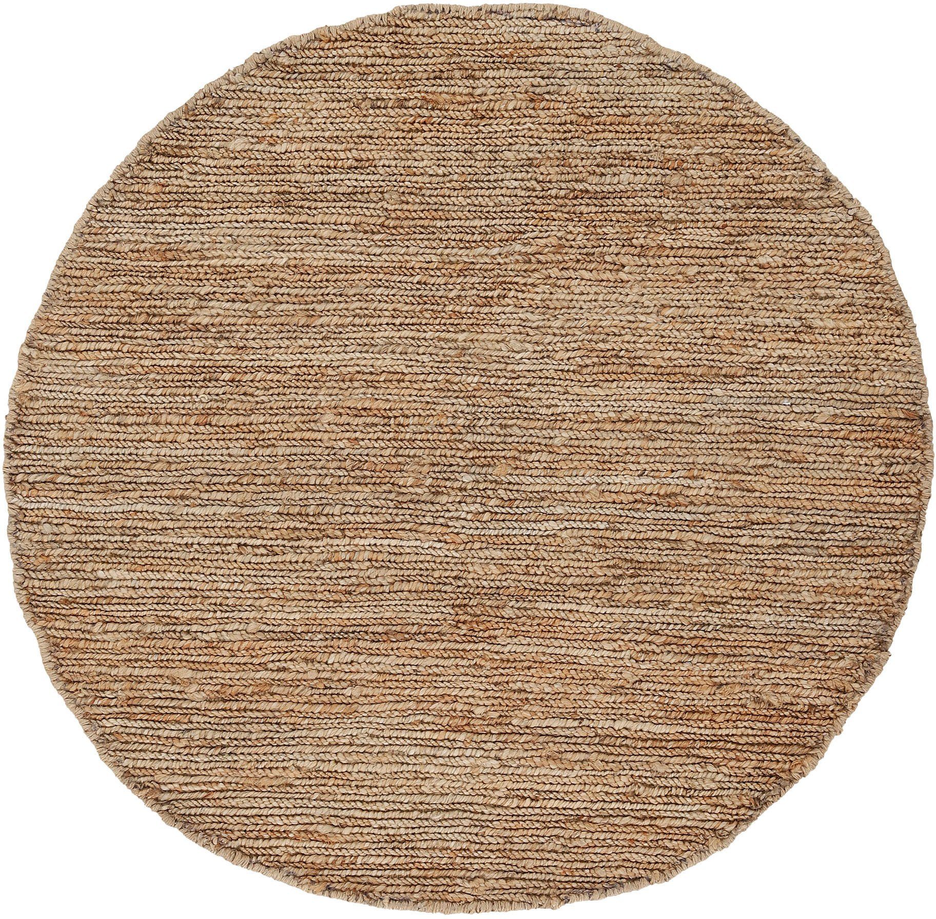 carpetfine Vloerkleed Nala jute tapijt van natuurlijke vezels keerbaar, van 100% jute, in vele maten en modellen, vierkant, rond moderne vloerkleden