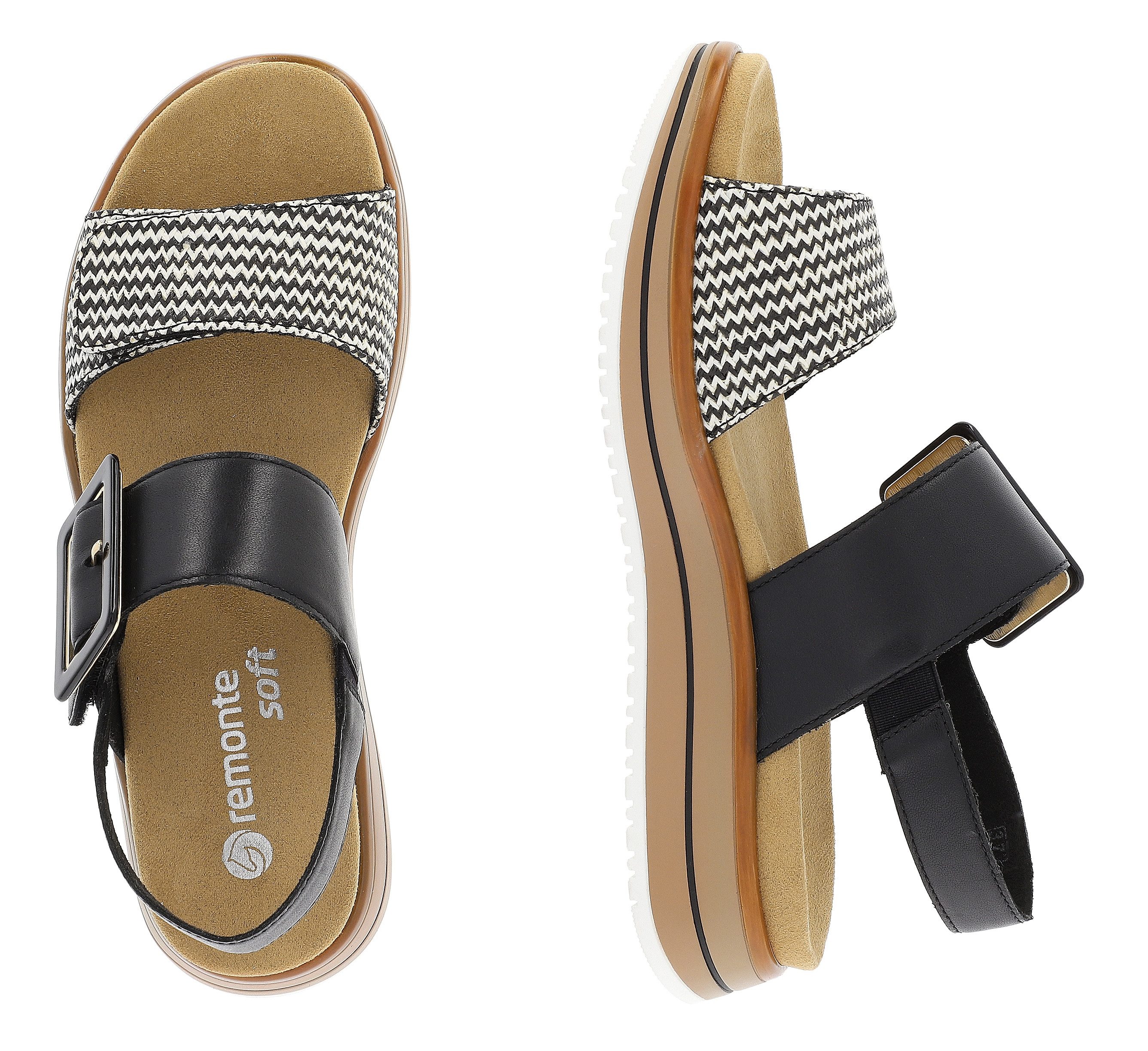 Remonte Sleehaksandaaltjes ELLE-Collection , zomerschoen, sandalen, comfortschoen met praktische klittenbandsluitingen
