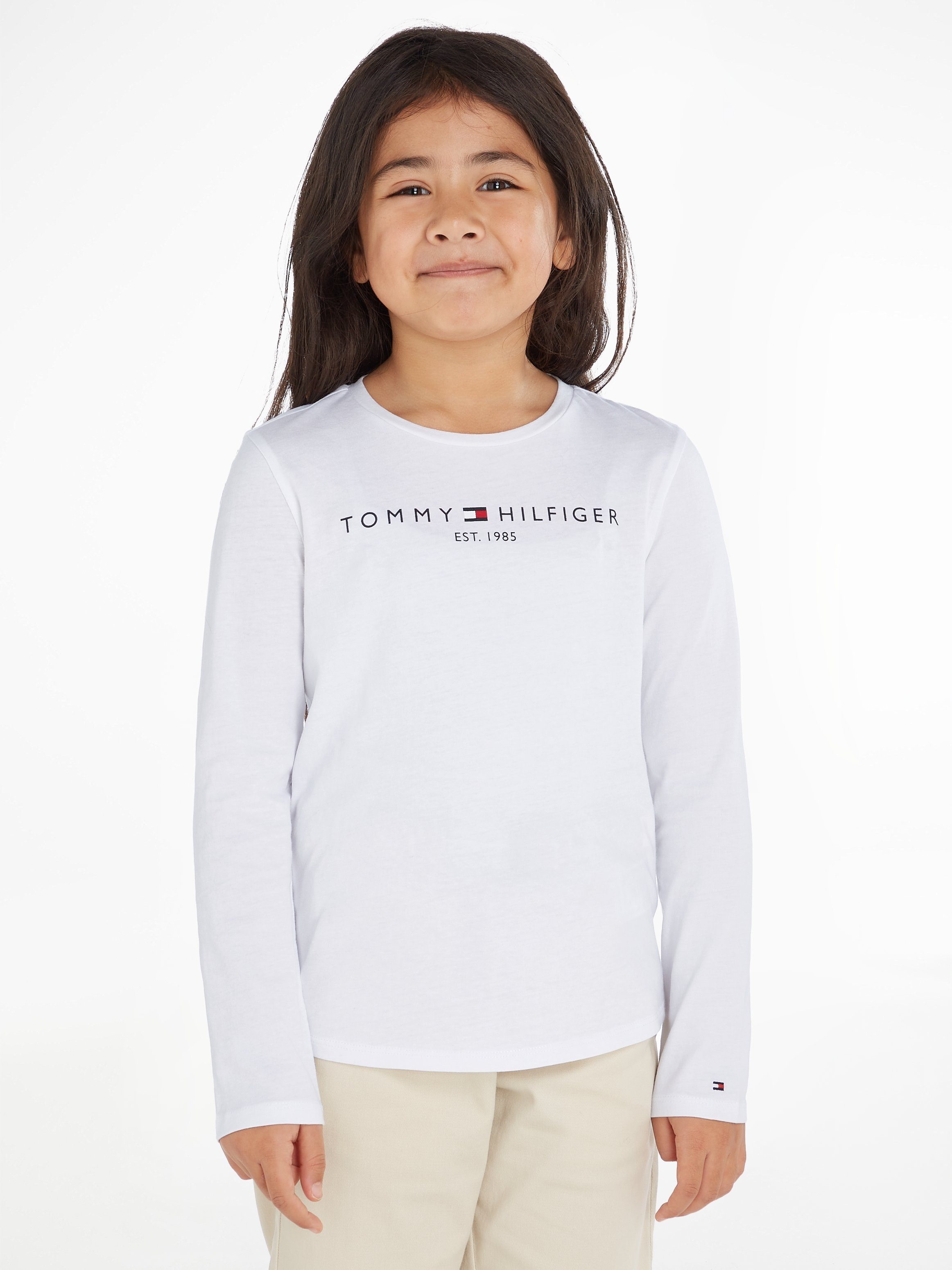 Tommy Hilfiger Shirt met lange mouwen ESSENTIAL TEE L/S met  logo-opschrift