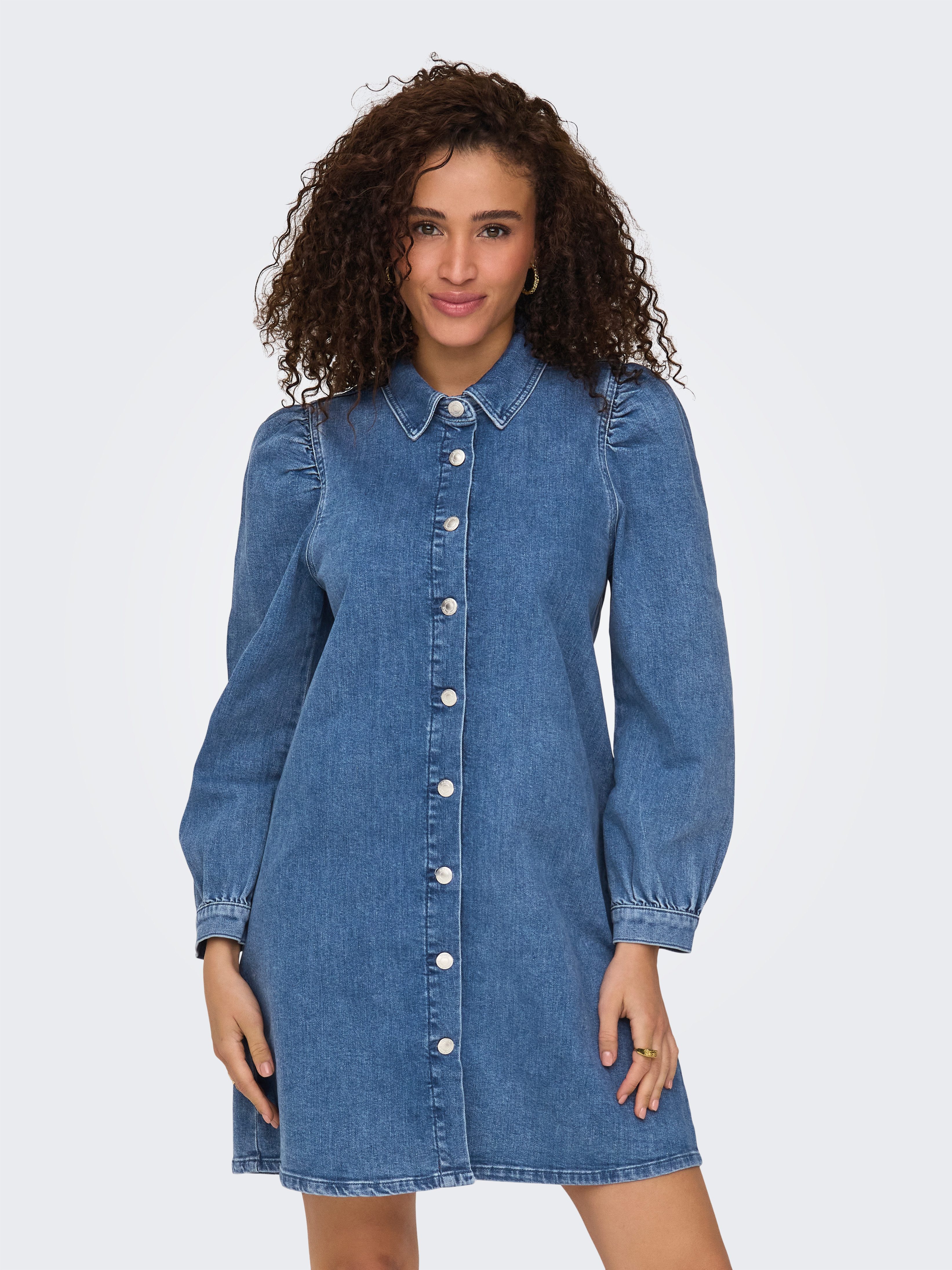Only Jeans jurk ONLALMA L/S DRESS DNM CRO