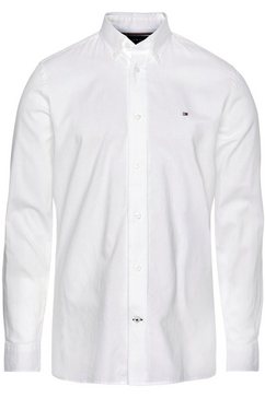 tommy hilfiger overhemd met lange mouwen carbon finish twill shirt wit
