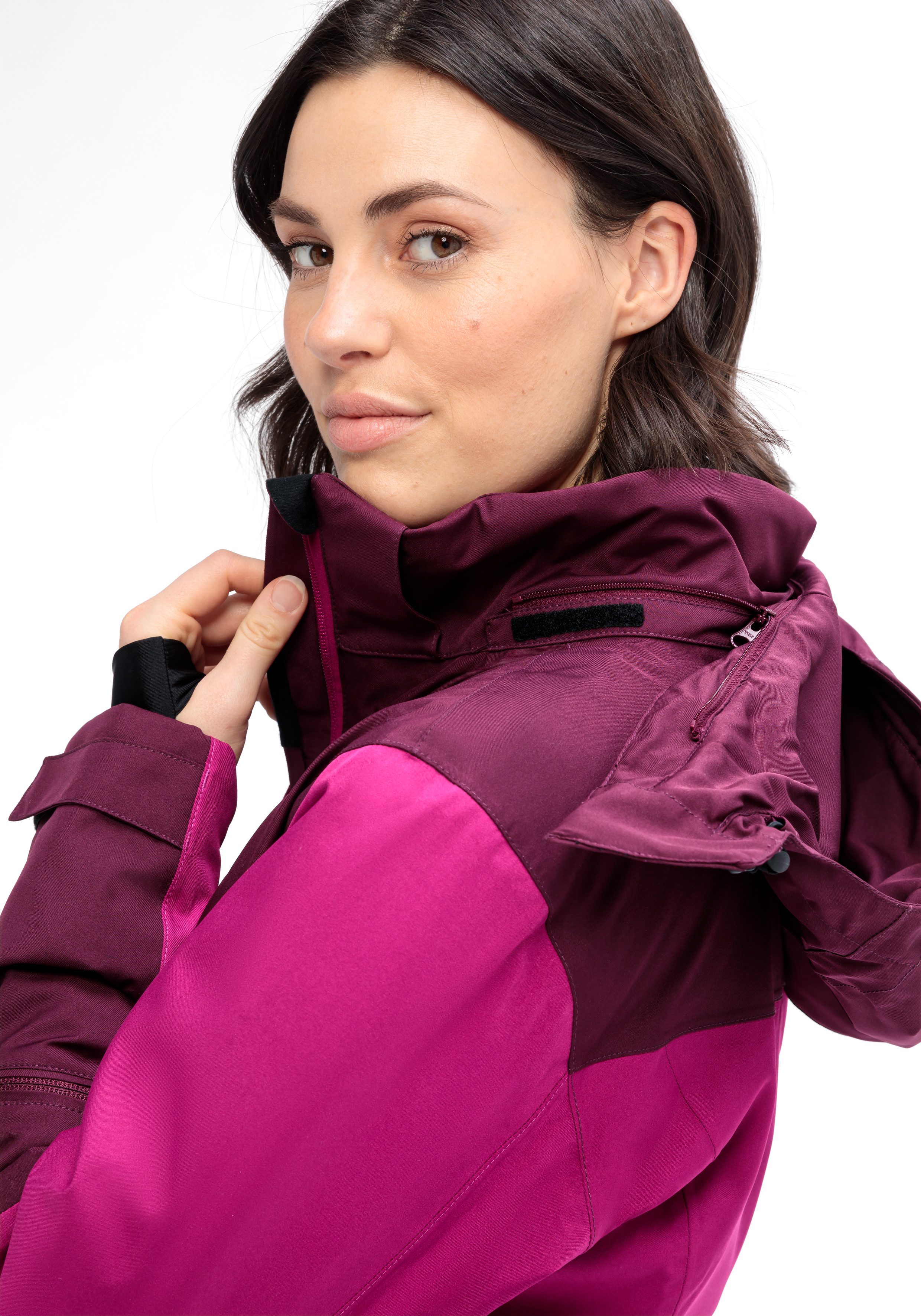 Maier Sports Ski-jack Ina Dames winterjack waterdicht 5 ritszakken en capuchon regular fit
