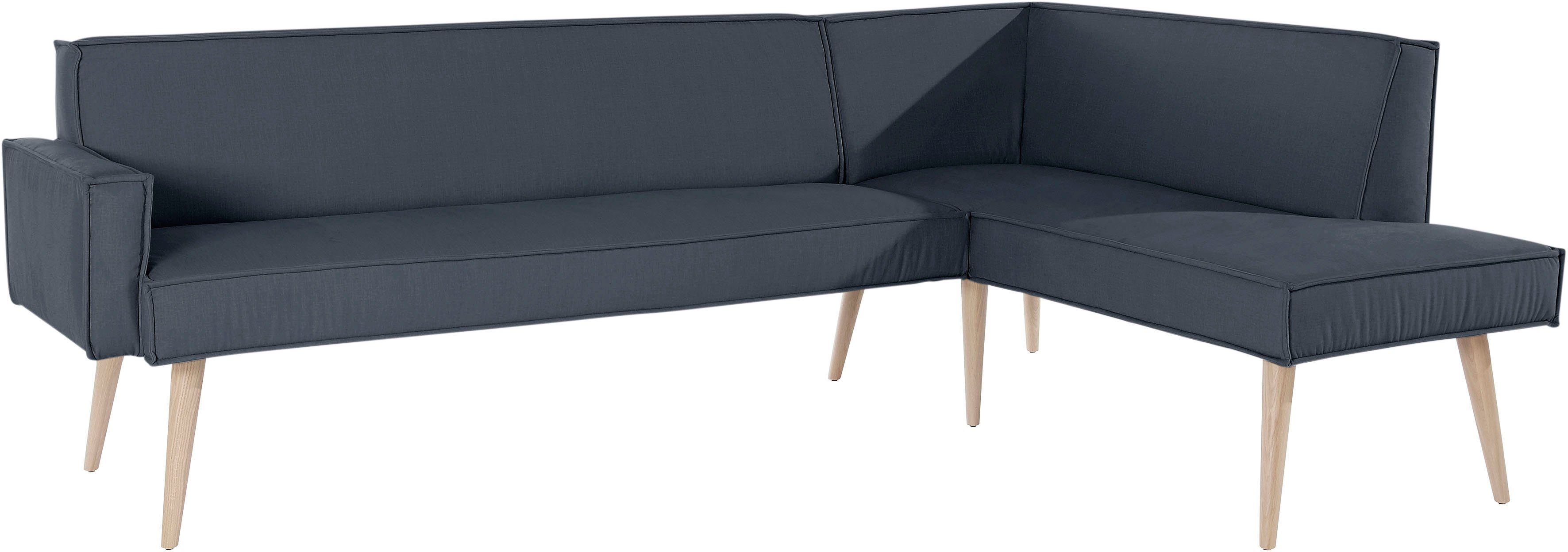 exxpo - sofa fashion Hoekbank Lungo, moderne paspelnaad, comfortabel en elegant, hoge houten voet