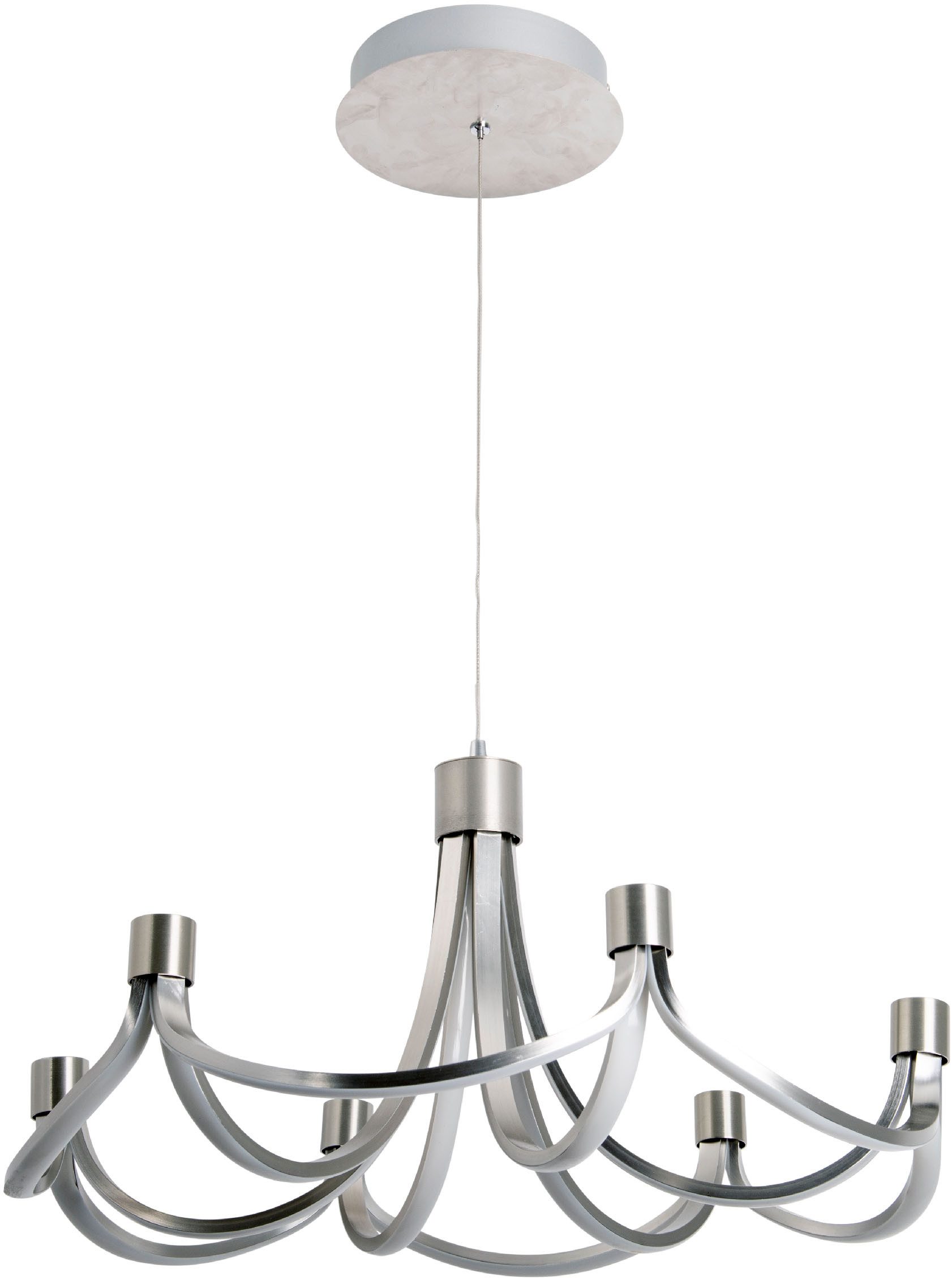 näve Led-hanglamp Festos Kroonluchter, trapsgewijs dimbaar, gesatineerd metaal, H: 150cm (1 stuk)