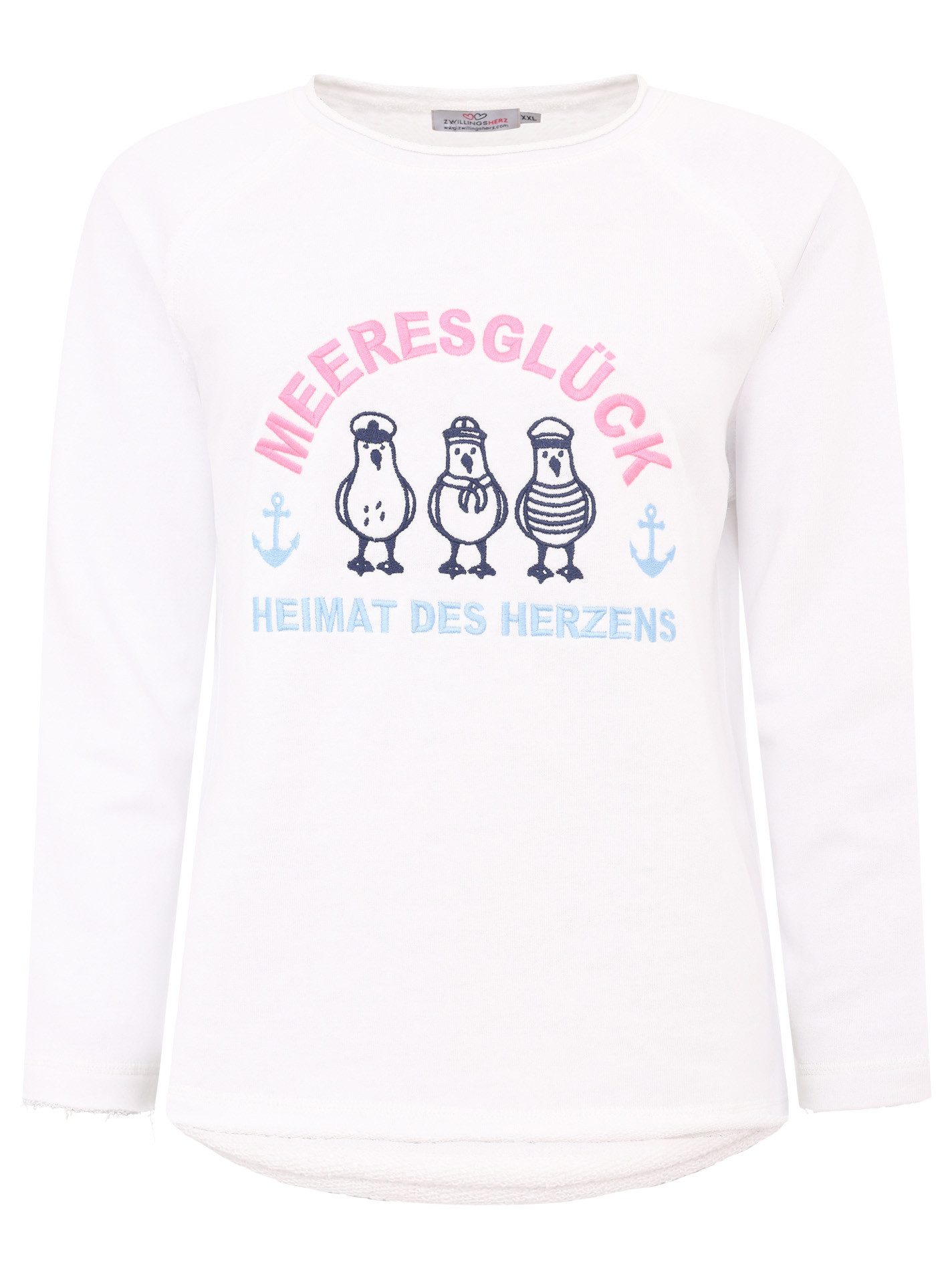 Zwillingsherz Sweatshirt met speelse ankerdetail