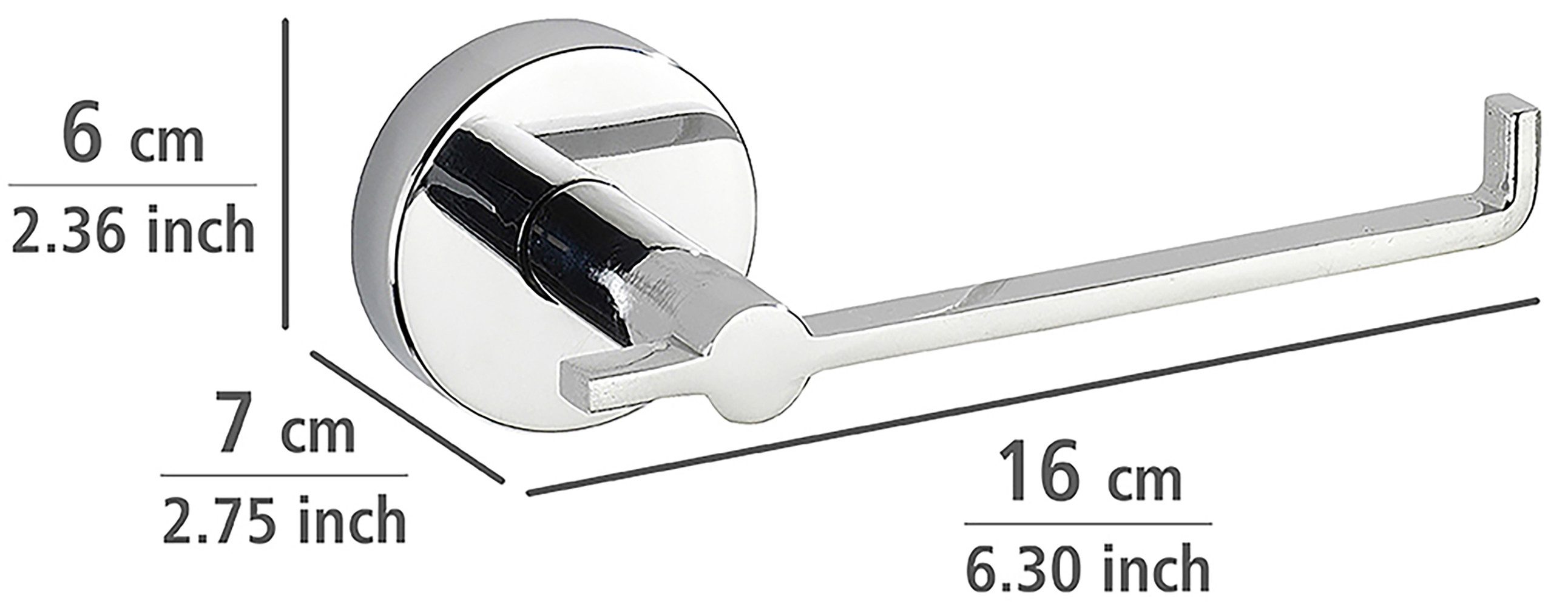 WENKO Toiletrolhouder Vacuum-Loc® model Capri van zinkgietwerk, bevestiging zonder boren