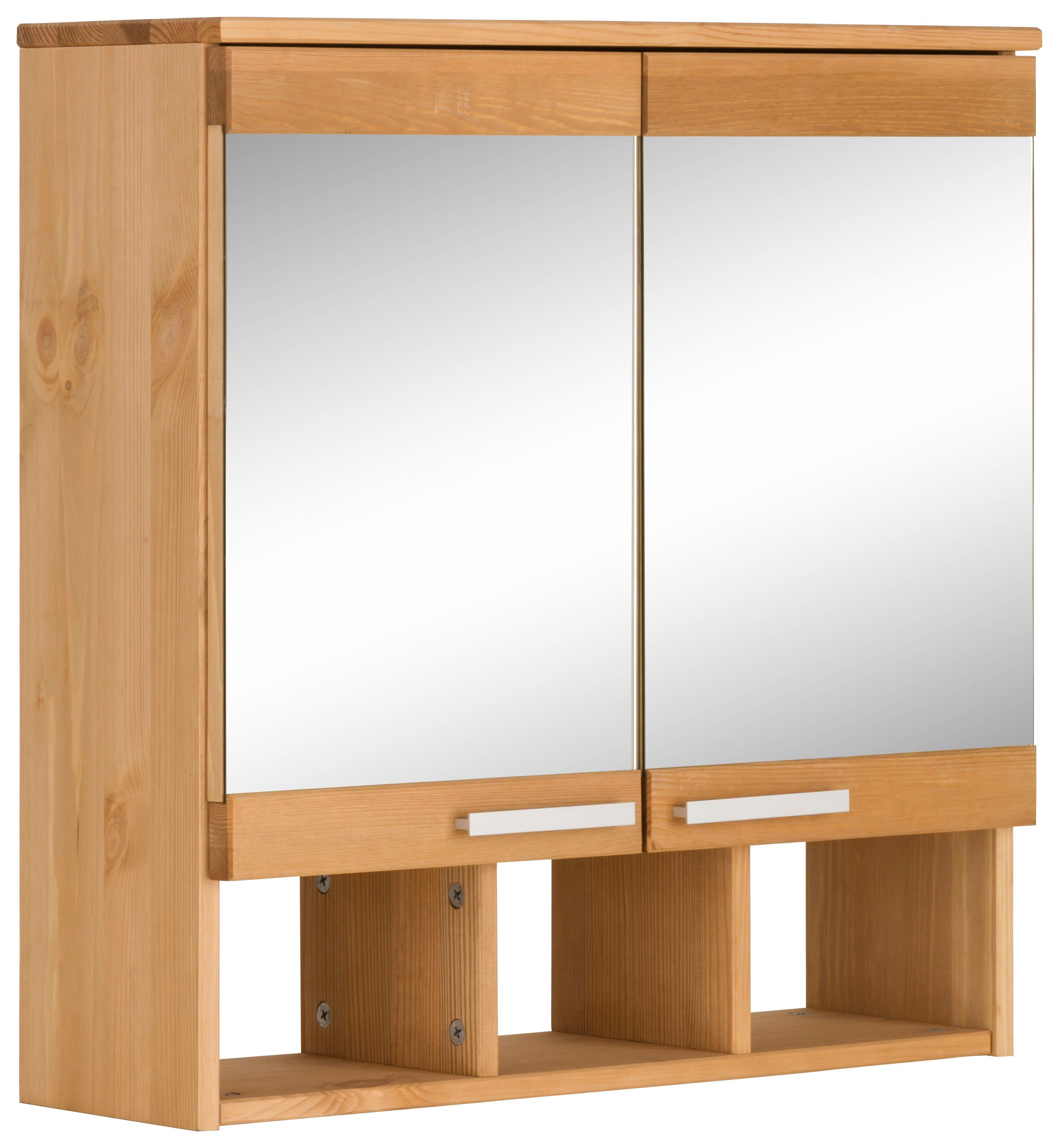 Home affaire Spiegelkast Josie Breedte 60 cm, van massief hout, verstelbare plank, metalen grepen