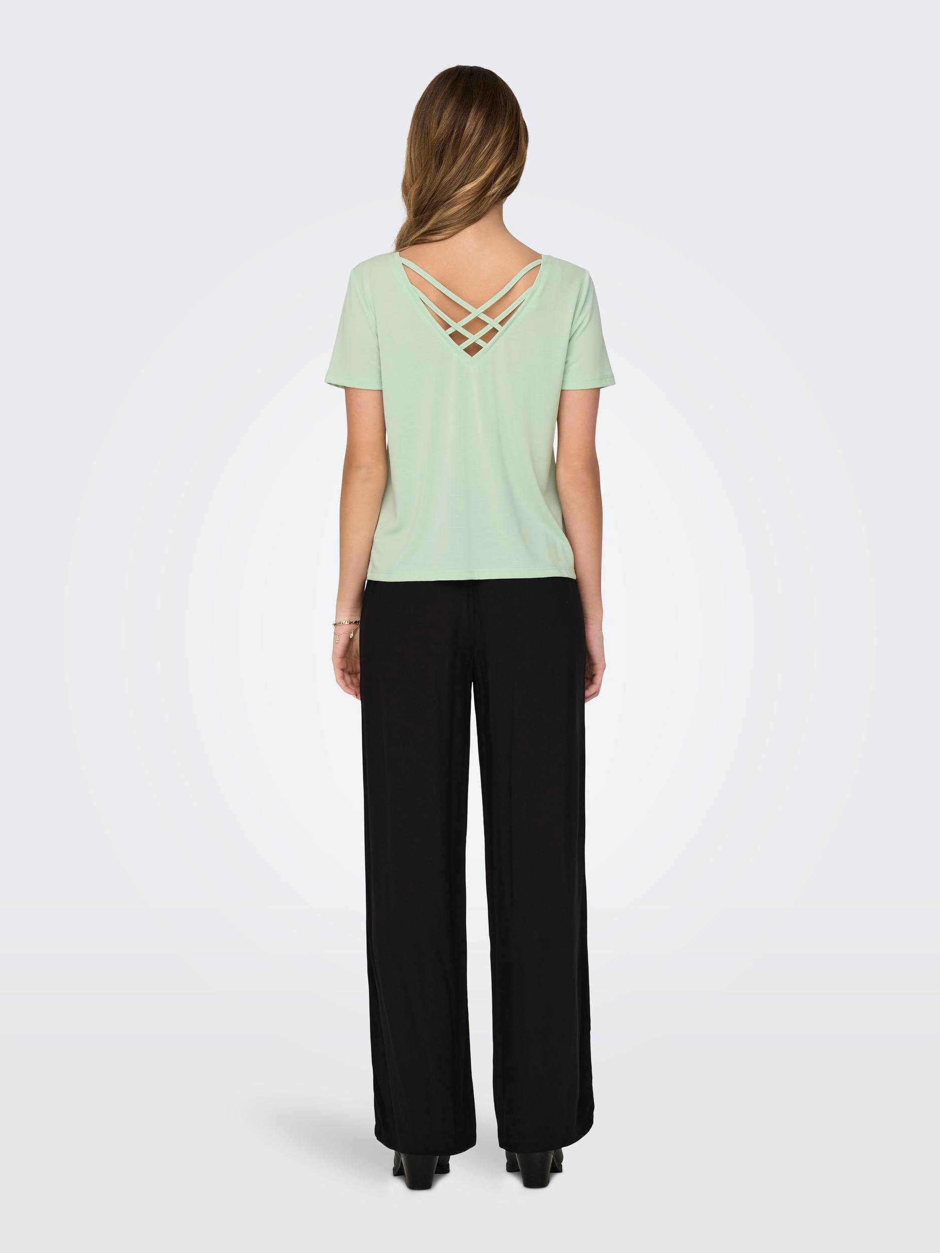 Only Shirt met korte mouwen ONLFREE LIFE S/S CROSS BACK TOP BOX JRS