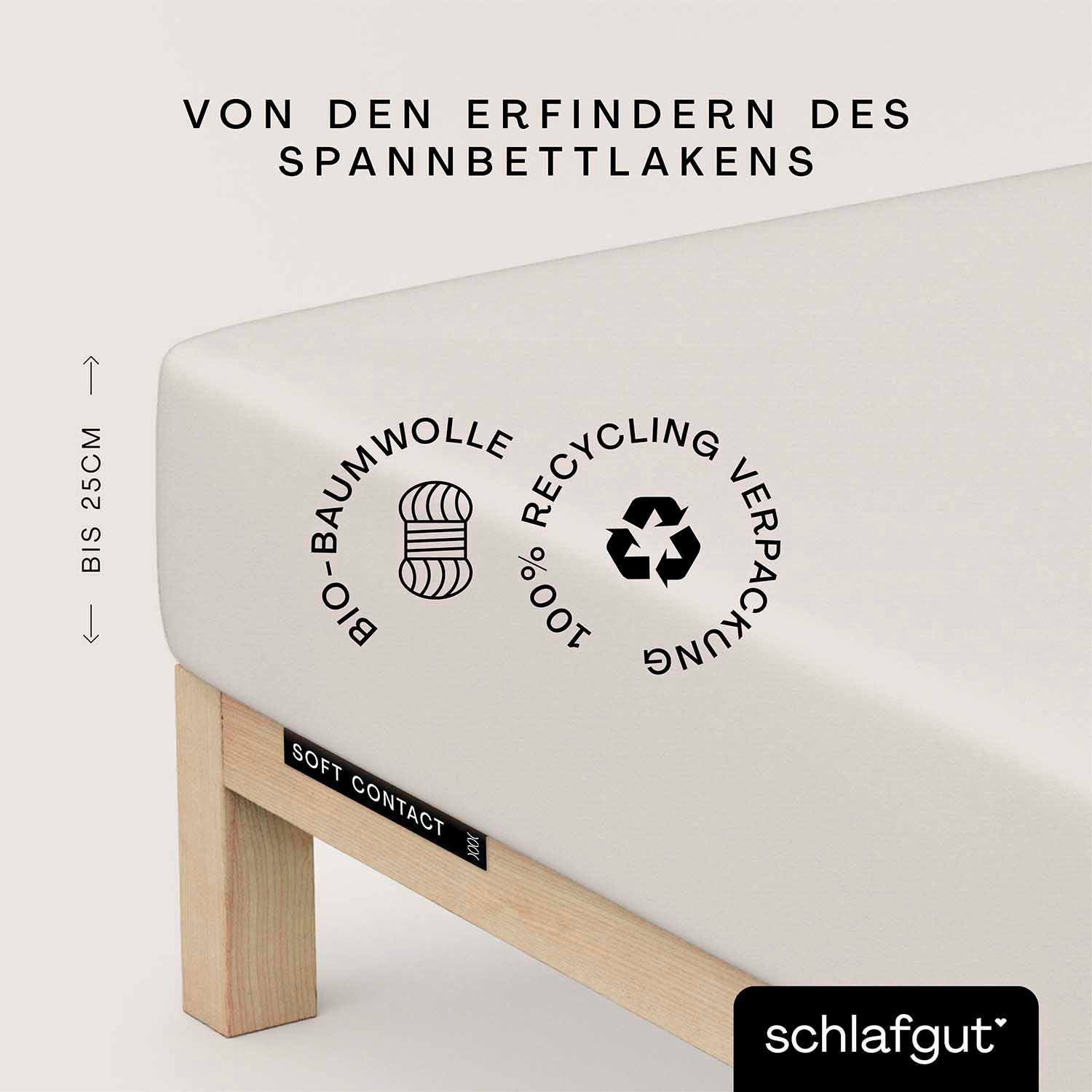 Schlafgut Hoeslaken Soft Contact 100% bio katoen (1 stuk)