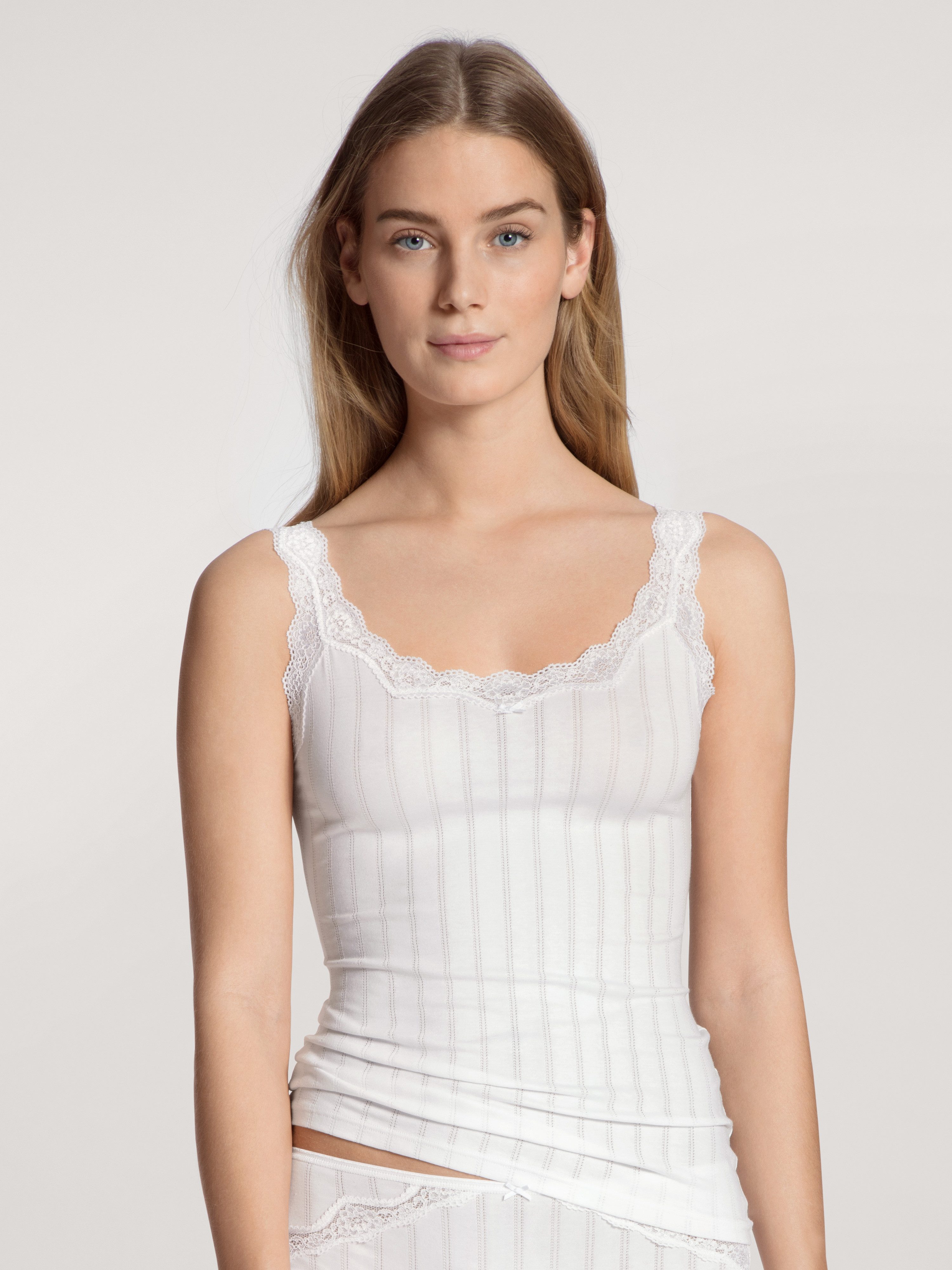 CALIDA Tanktop Etude Toujours met delicate kant en sierstrikje aan de halslijn