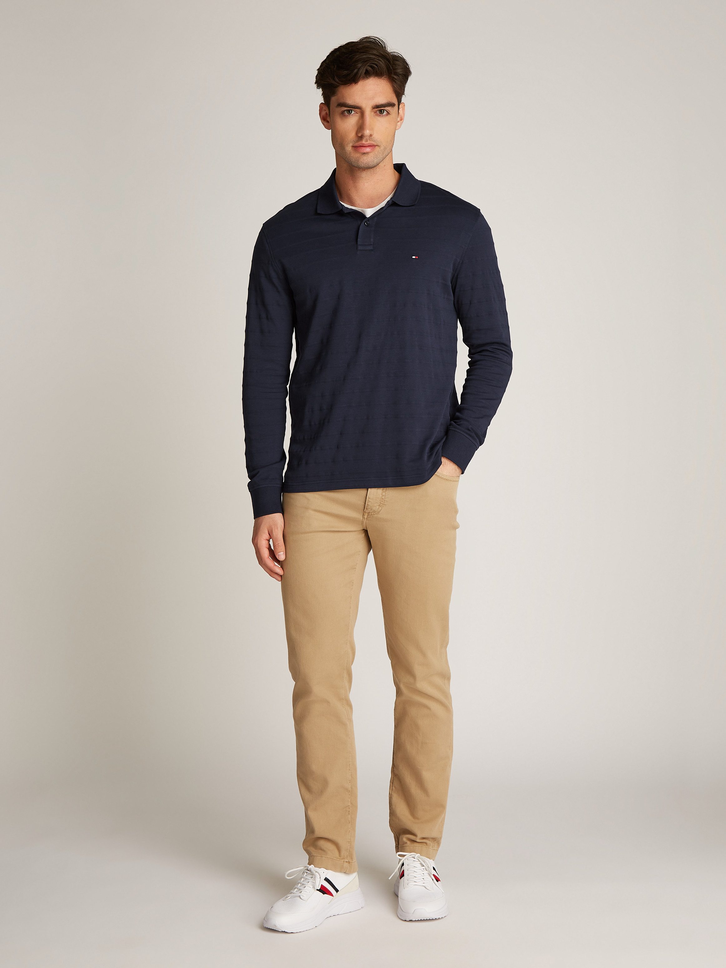Tommy Hilfiger Poloshirt met lange mouwen MERC JACQUARD STRIPE LS REG POLO