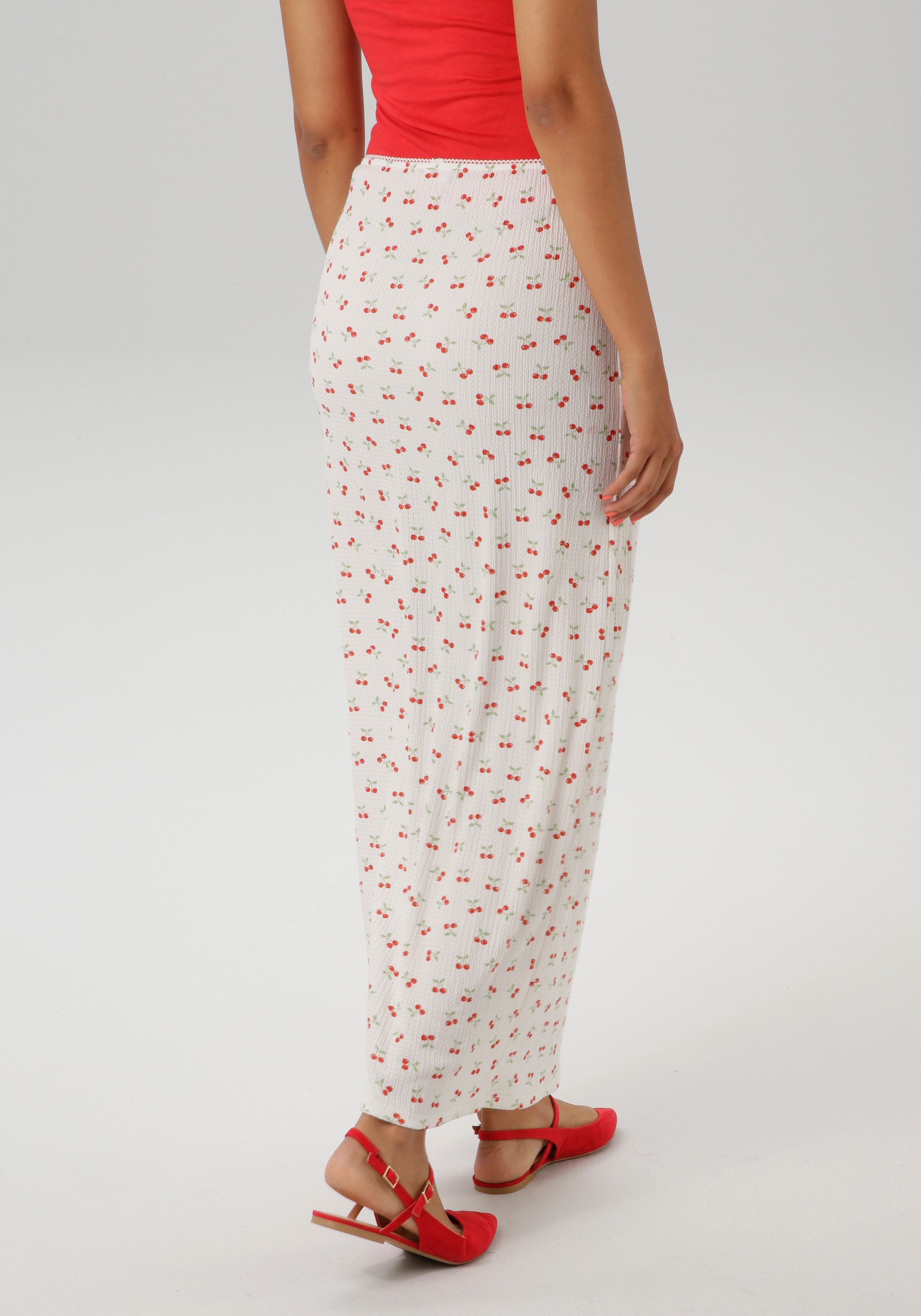 Aniston CASUAL Maxirok overal bedrukt met kersen nieuwe collectie