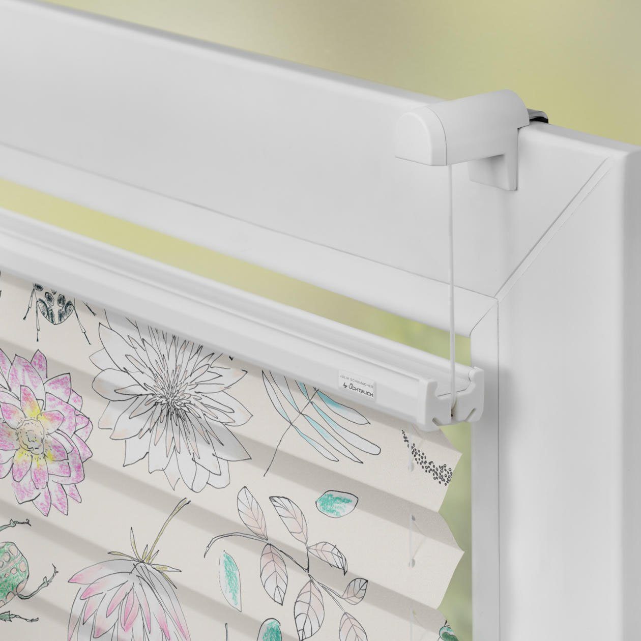 LICHTBLICK Plissé Klemmfix, zonder boren, ondoorzichtig, My bohemien Garden - multicolour (1 stuk)