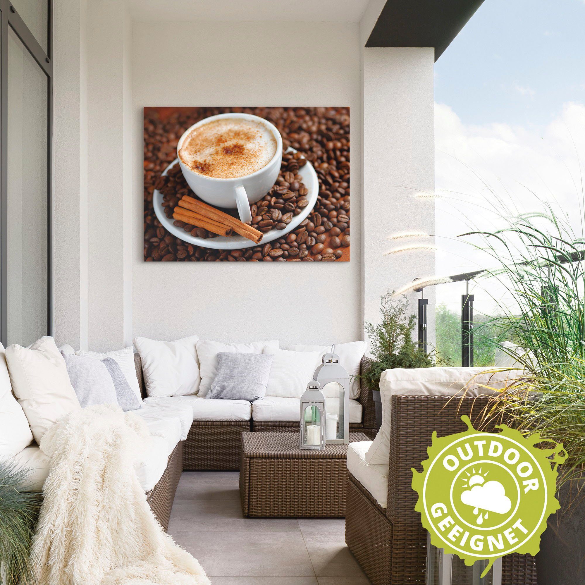 Artland Artprint Cappuccino - koffie als artprint van aluminium, artprint op linnen, muursticker, verschillende maten