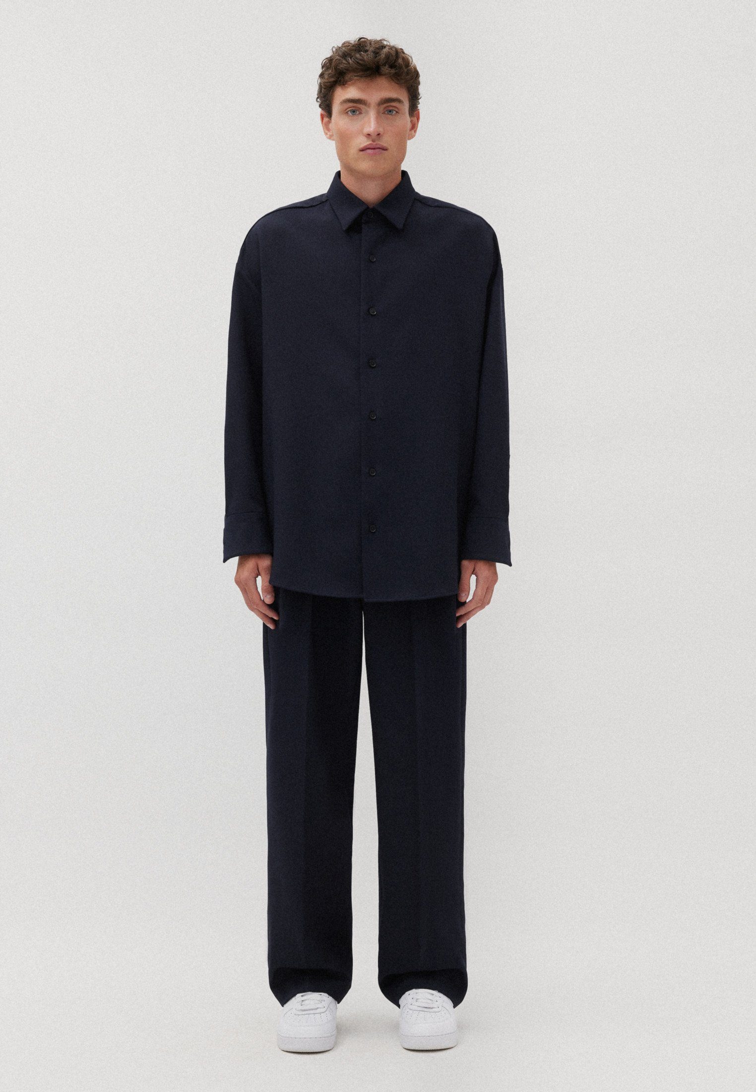 studio seidensticker Businessoverhemd Oversized langarm kentkraag effen