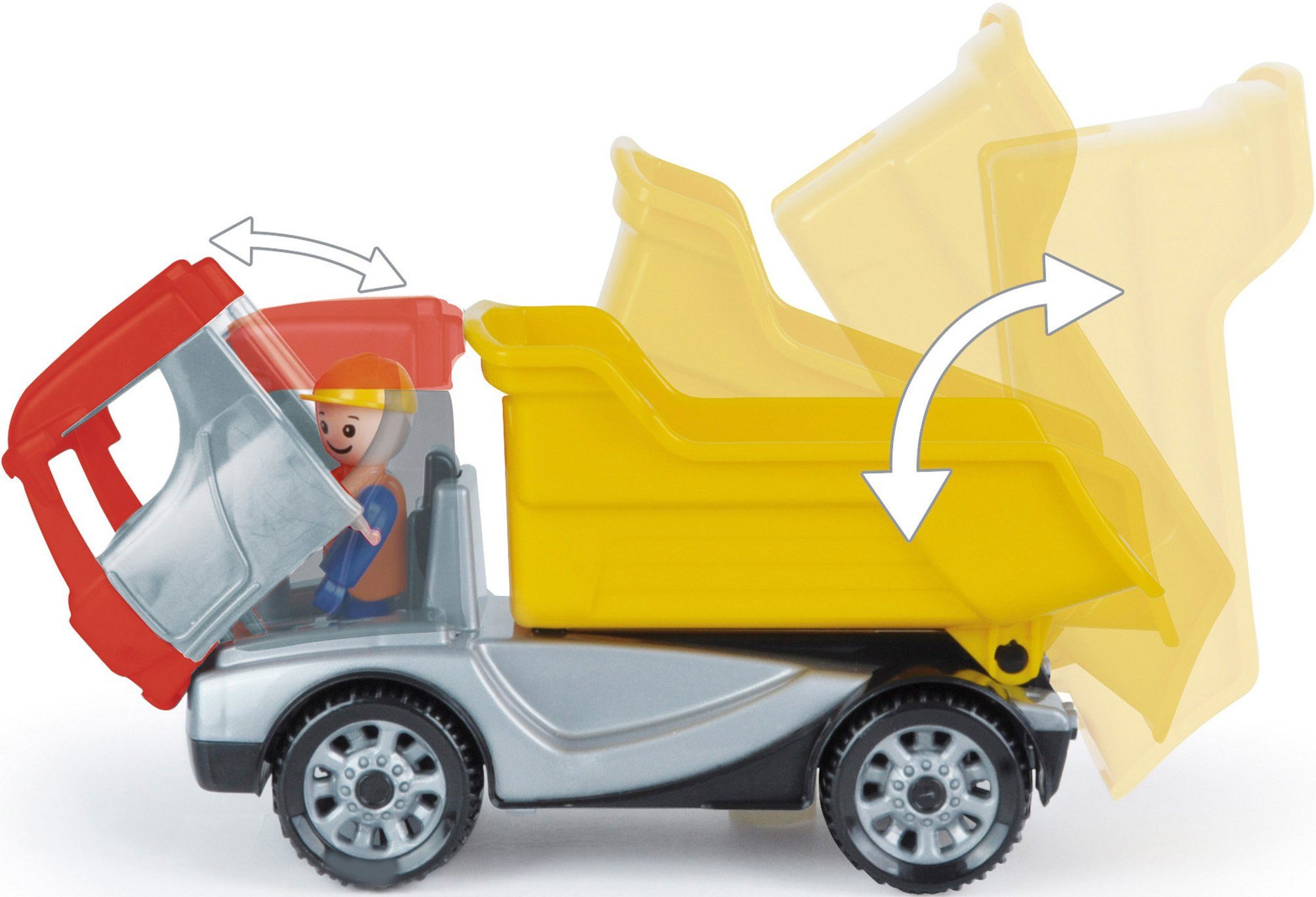 Lena® Speelgoed-kiepwagen Truckies Set Bouwplaats inclusief speelgoed-graafmachine en speelfiguur, made in europe