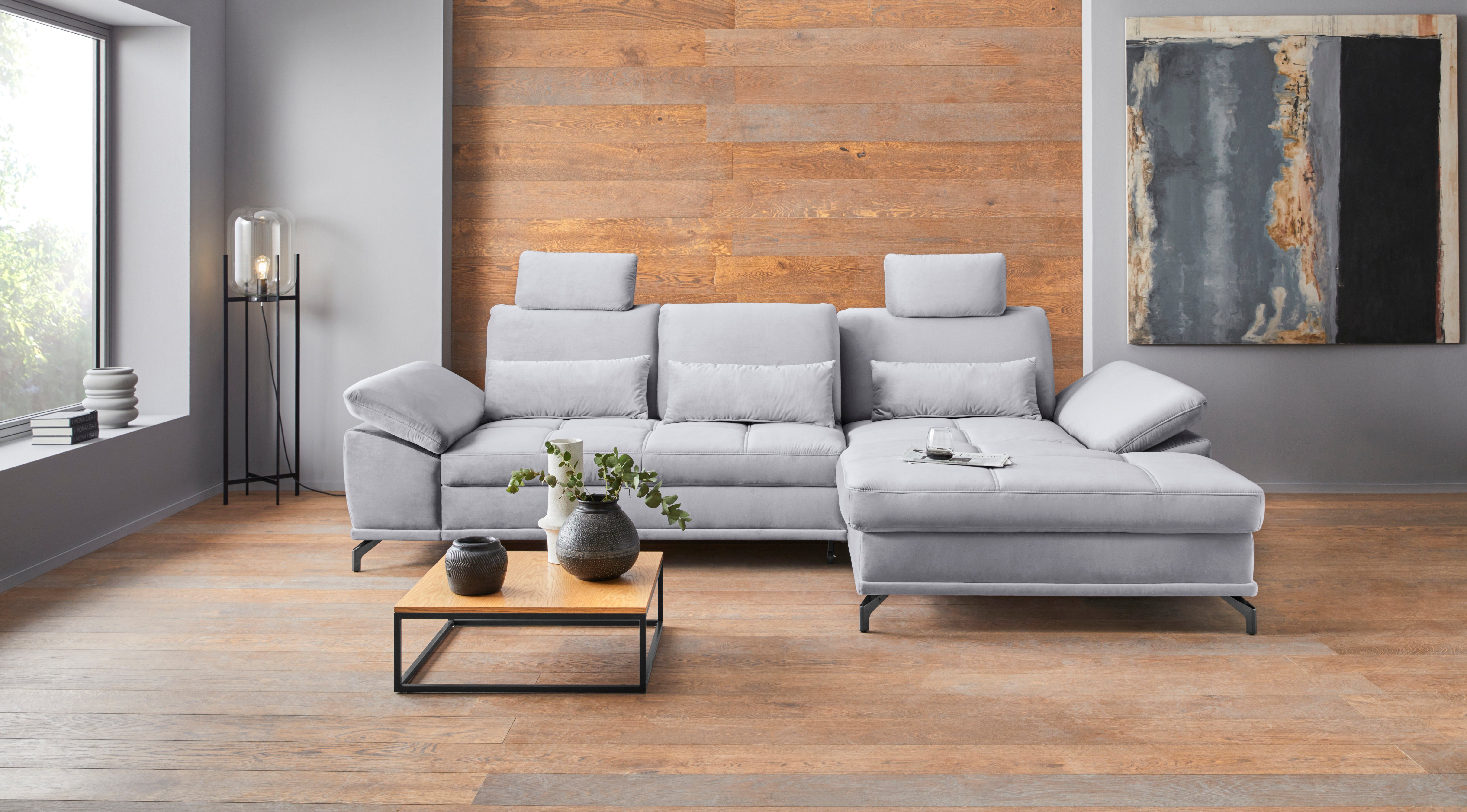 Places of Style Hoekbank Costello L-vorm, met zitdiepteverstelling, armleuningverstelling en