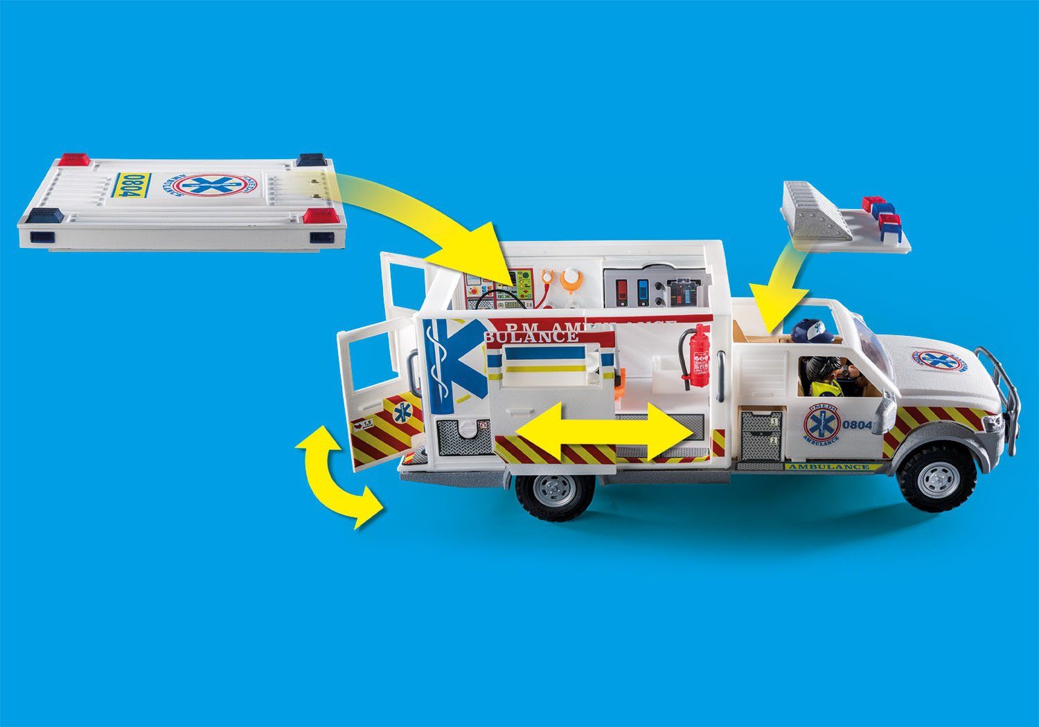 Playmobil® Constructie-speelset Redningsvoertuig: US Ambulance (70936), My Action Heroes (93-delig)