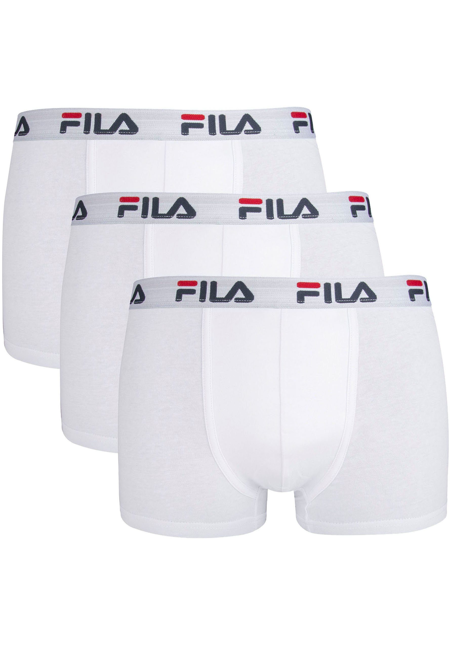 Fila Boxershort MAN BOXER SHORTS met elastische logoband (Set van 3) heren boxershorts maat L wit