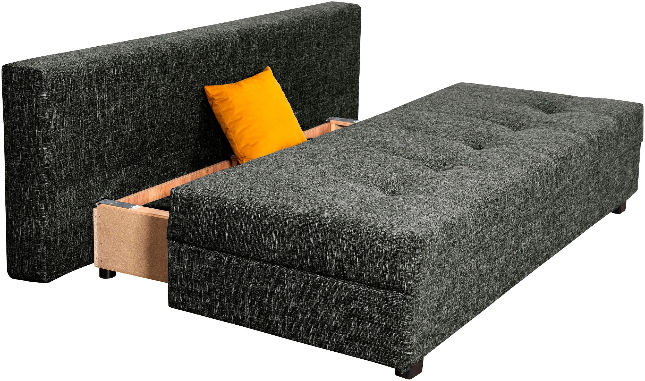 COLLECTION AB Slaapbank DARIA inclusief slaapfunctie en bedlade Slaapbank, bedfunctie, bedlade, inclusief rugkussens, veerkern