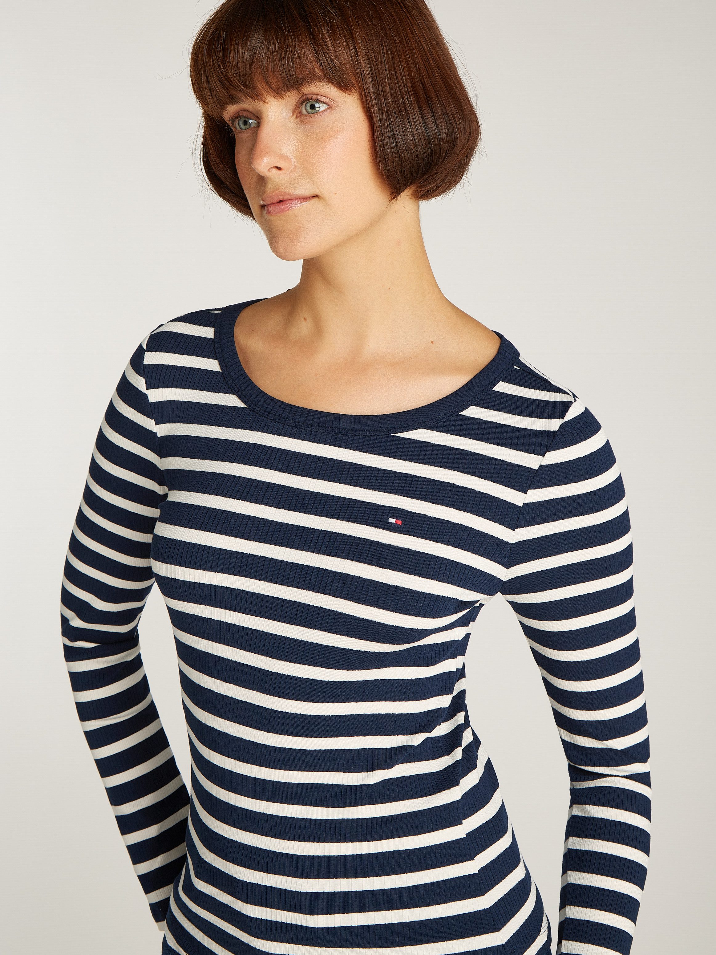Tommy Hilfiger Shirt met korte mouwen 5X2 RIB C-NK SS met ronde hals korte mouwen