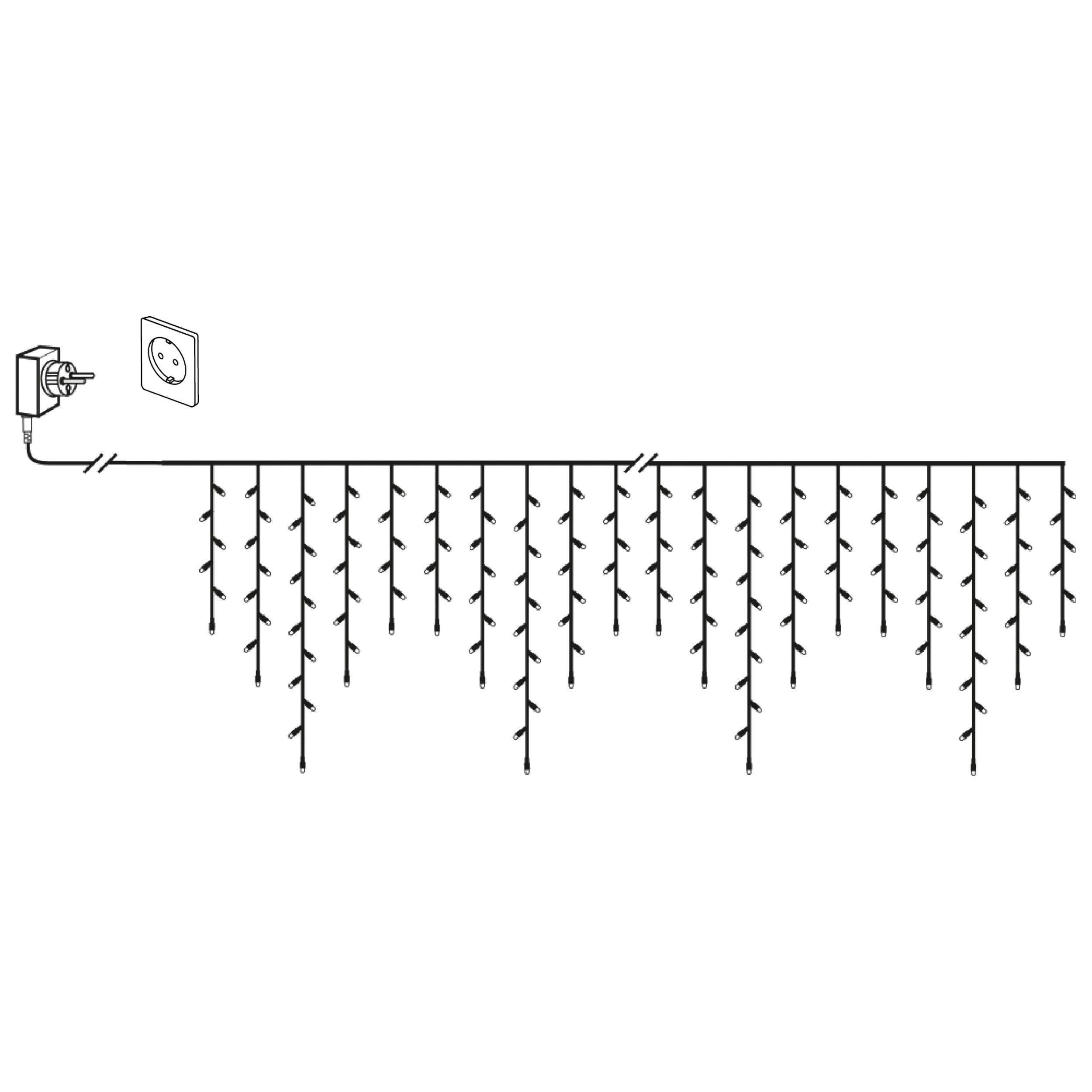 EGLO Led-lichtsnoer GOLDEN WARM WHITE Lichtketting buiten, outdoor lichtgordijn, extra warmwit, ca. 12 m (1 stuk)