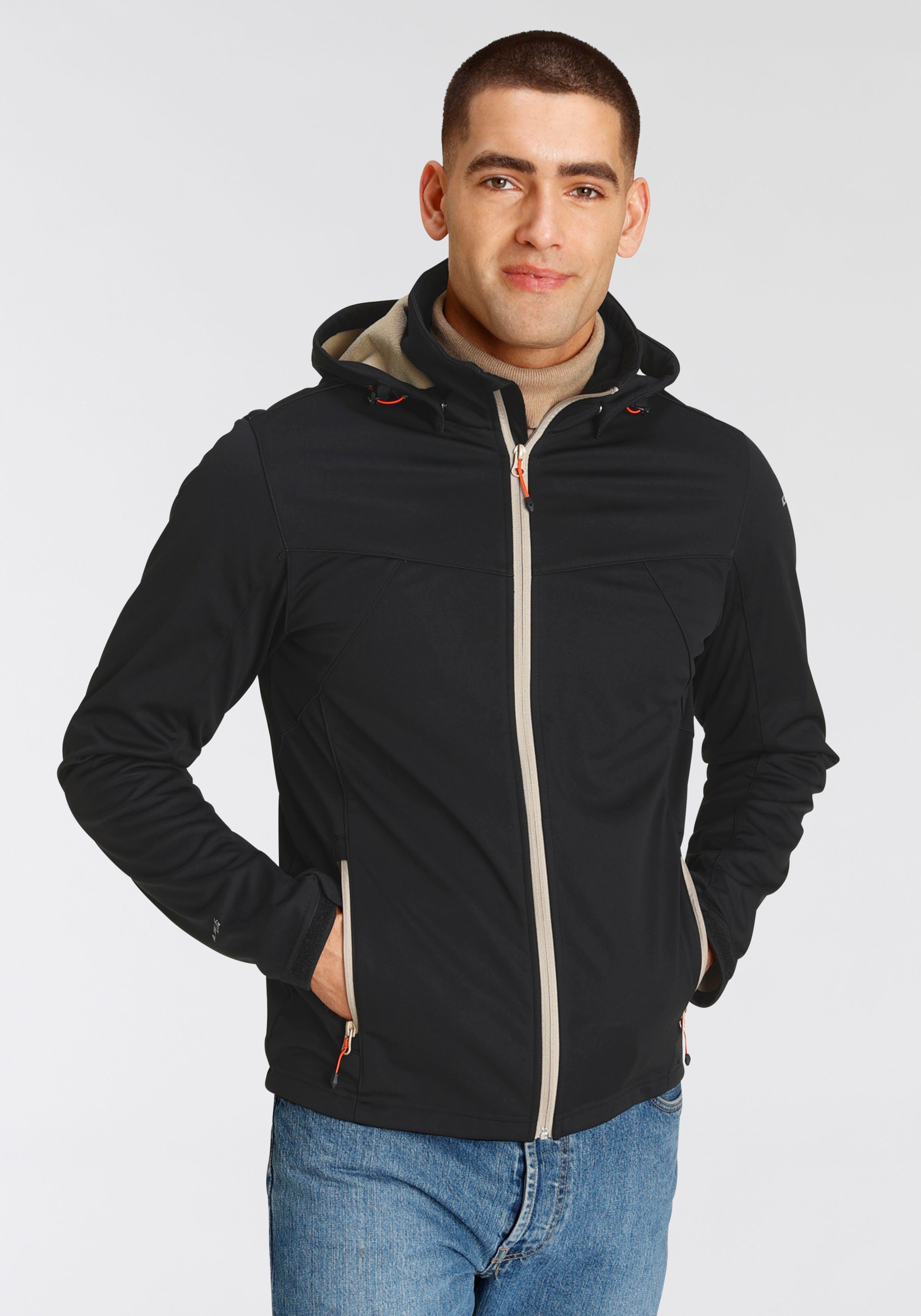 Icepeak Softshell-jack H SOFTSHELL-JACK BIGGS heren tussenjacks maat 54 zwart
