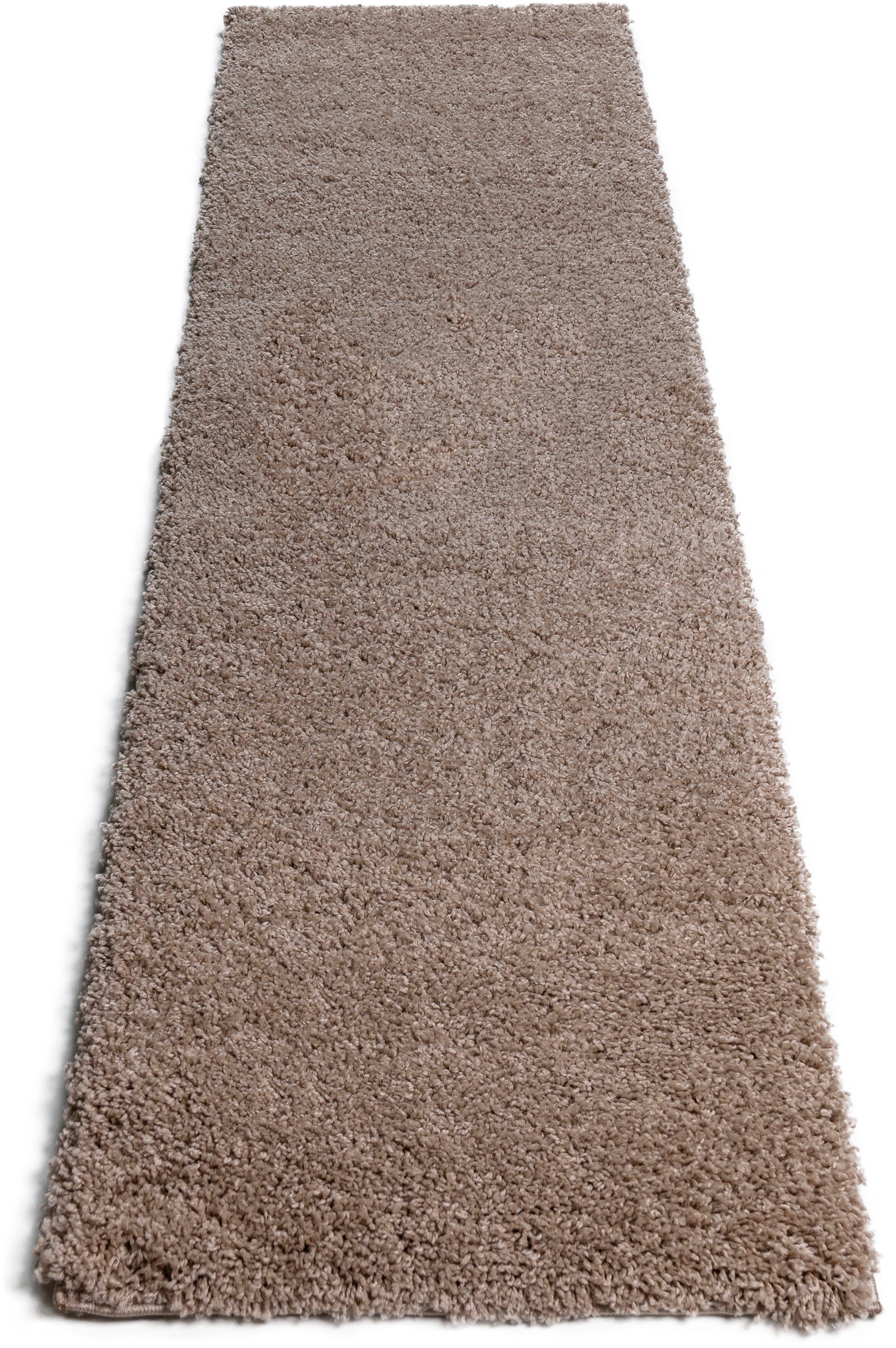 my home Loper Shaggy 30 Tapijtloper, brug, unikleuren, bijzonder zacht en behaaglijk